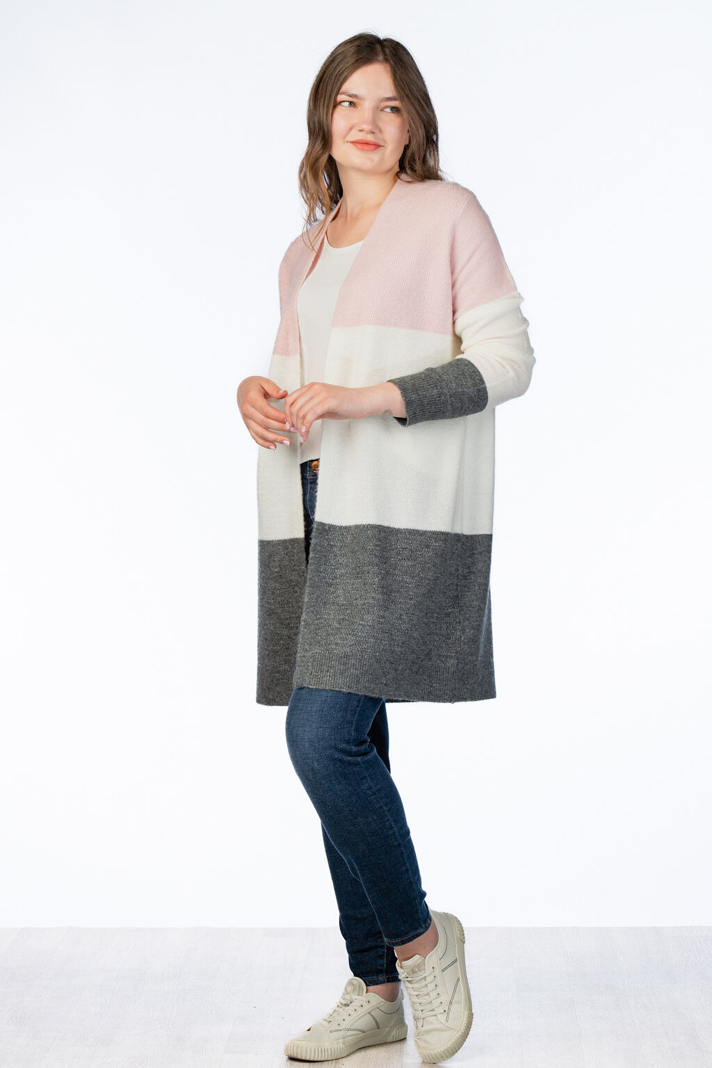 Super Soft Colorblock Pink Cardigan  Image 3