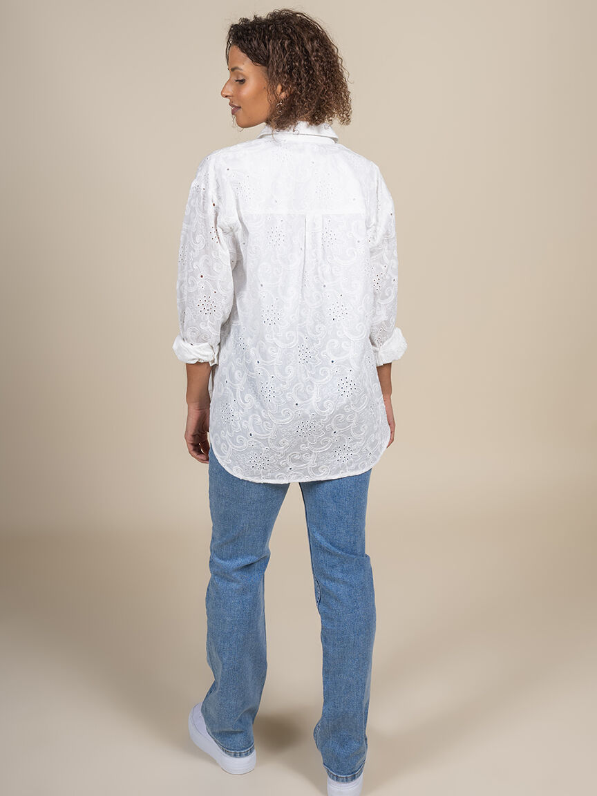 Eyelit Long Sleeve Blouse Image 2