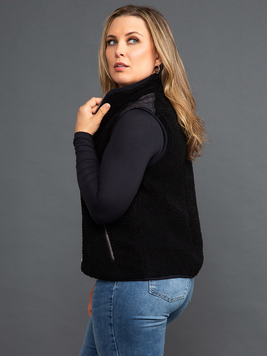 Mixed Media Zip-Up Vest  Image 3