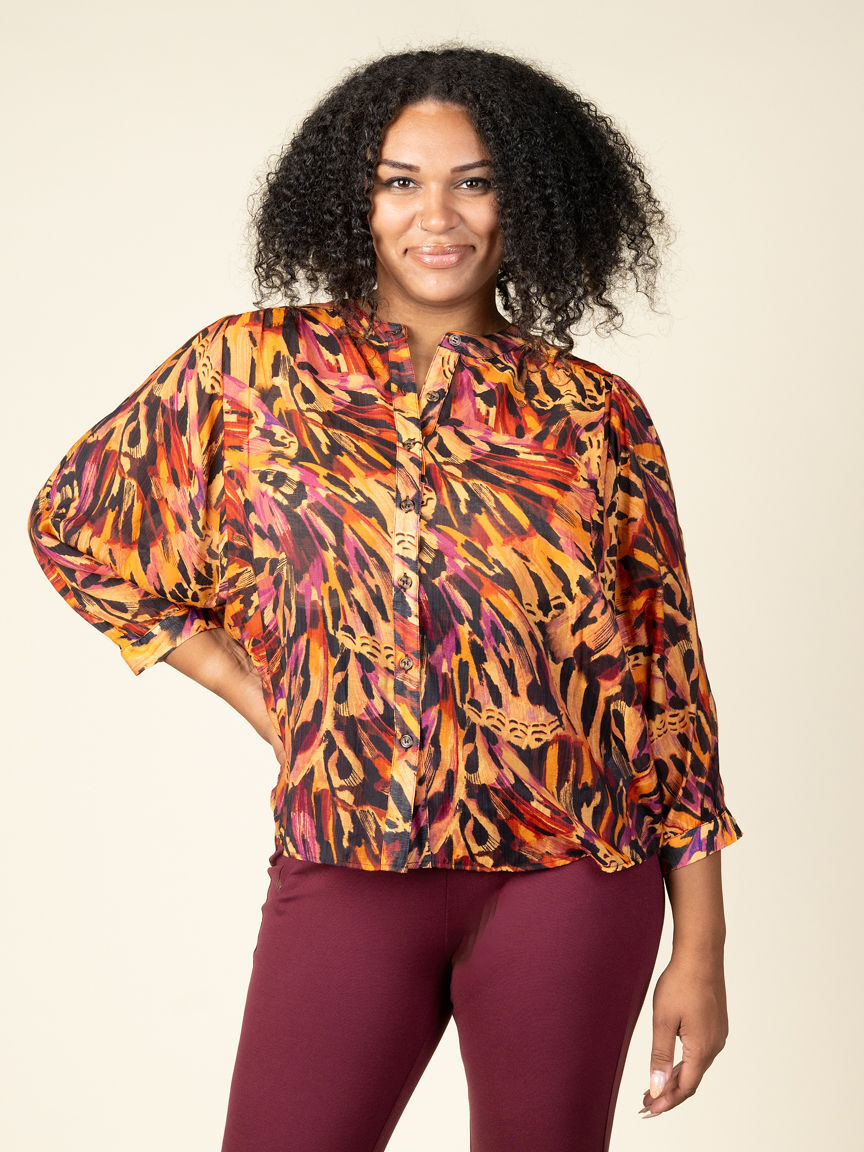 Flowy Dolman Sleeve Blouse