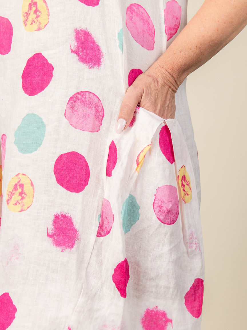 Circle Print Sleeveless Knee Dress  Image 4