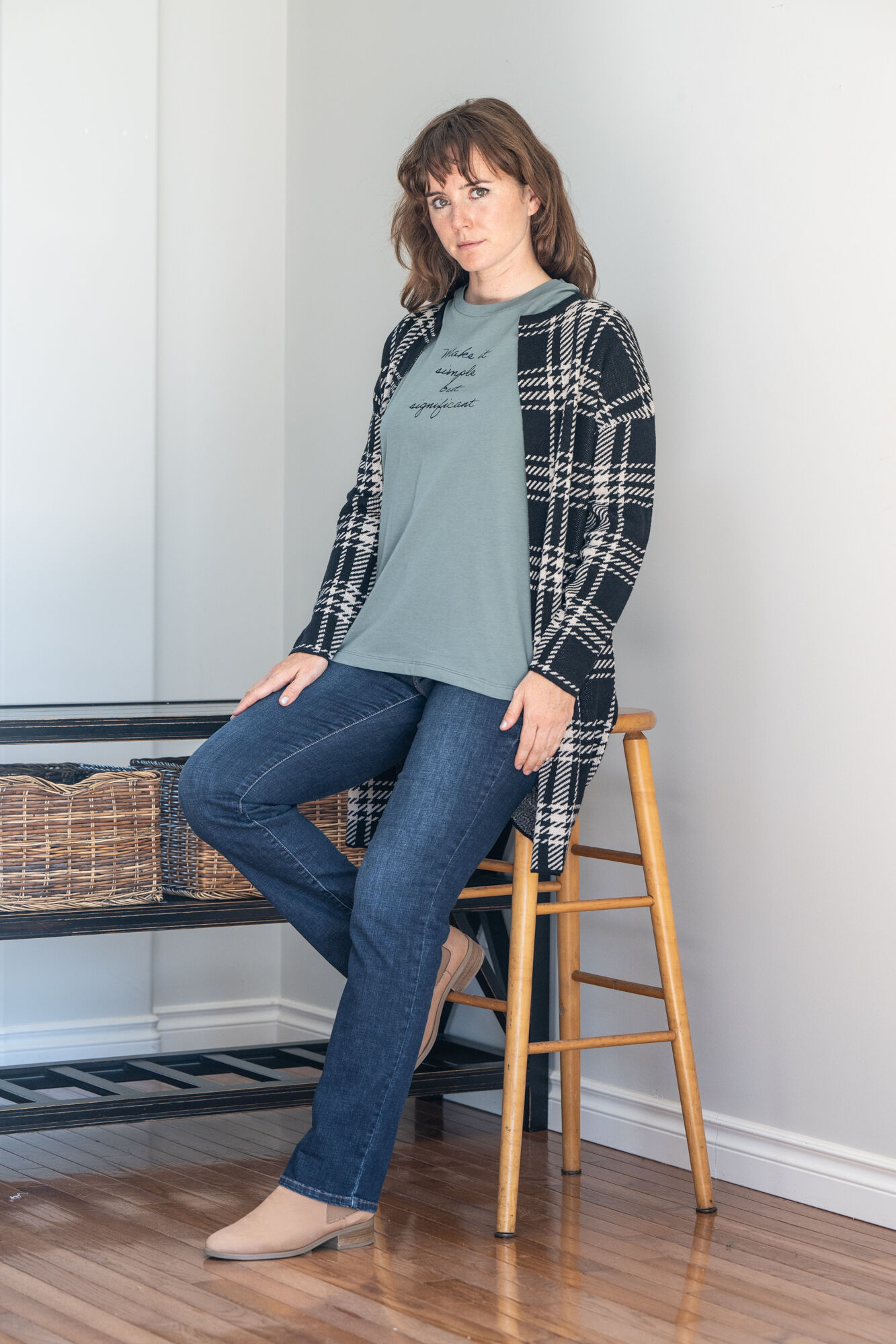 Jacquard Checkered Cardigan  Image 1