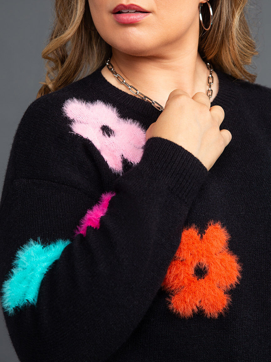 Long Sleeve Eyelash Daisy Sweater Image 6