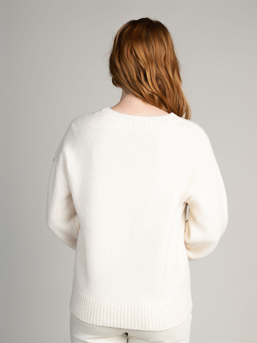 Crew Neck Sweater With Embroidery
