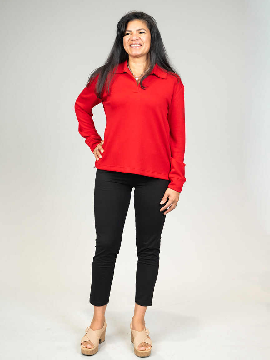 Techno Lux Scuba Johnny Collar Long Sleeve Top