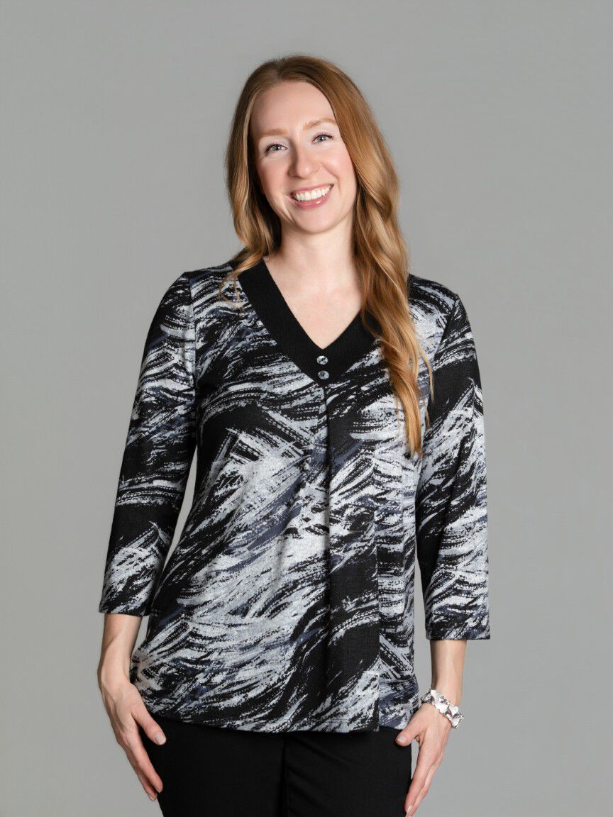3/4 Sleeve V-Neck Top