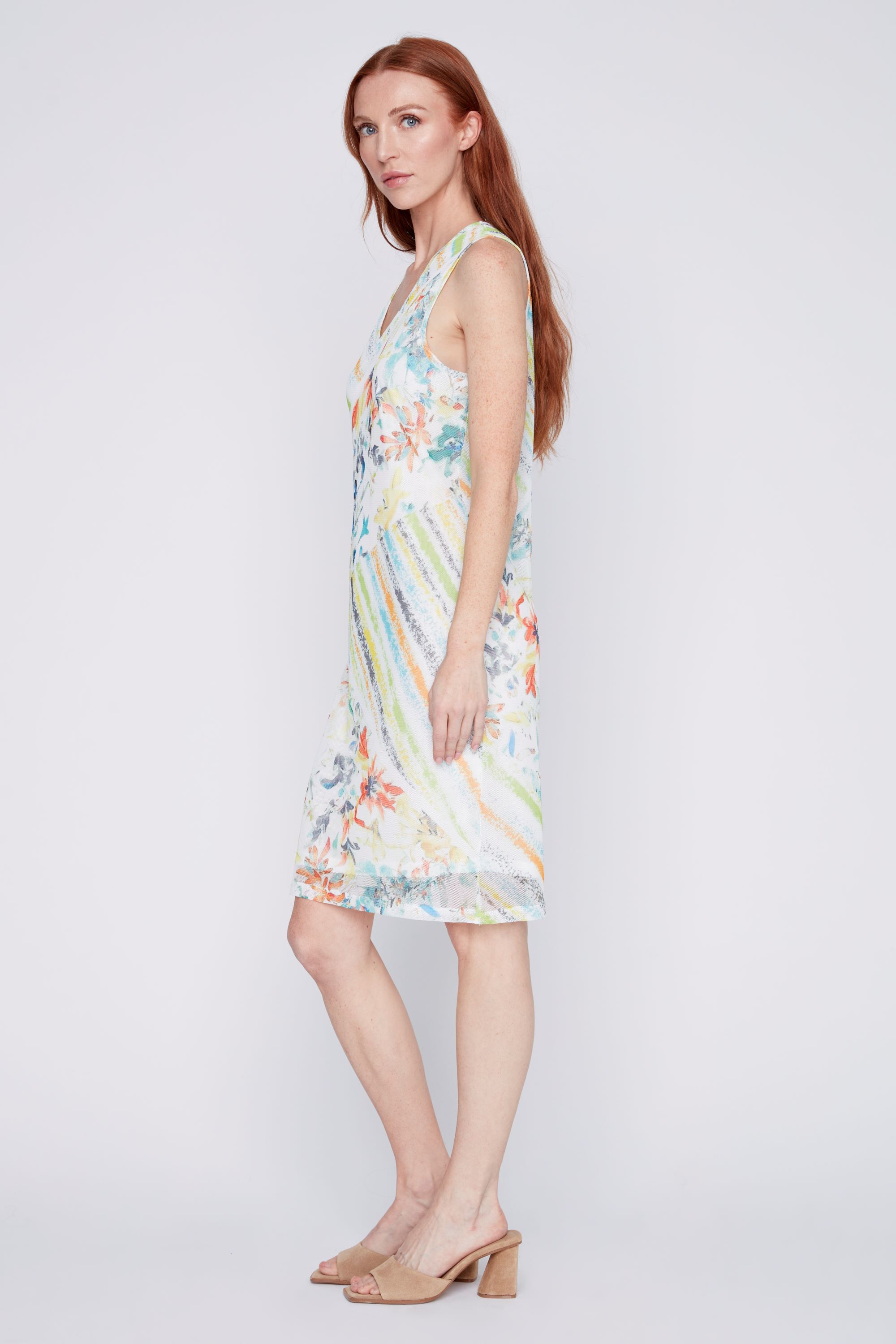 Mesh Overlay Summer Dress Image 3