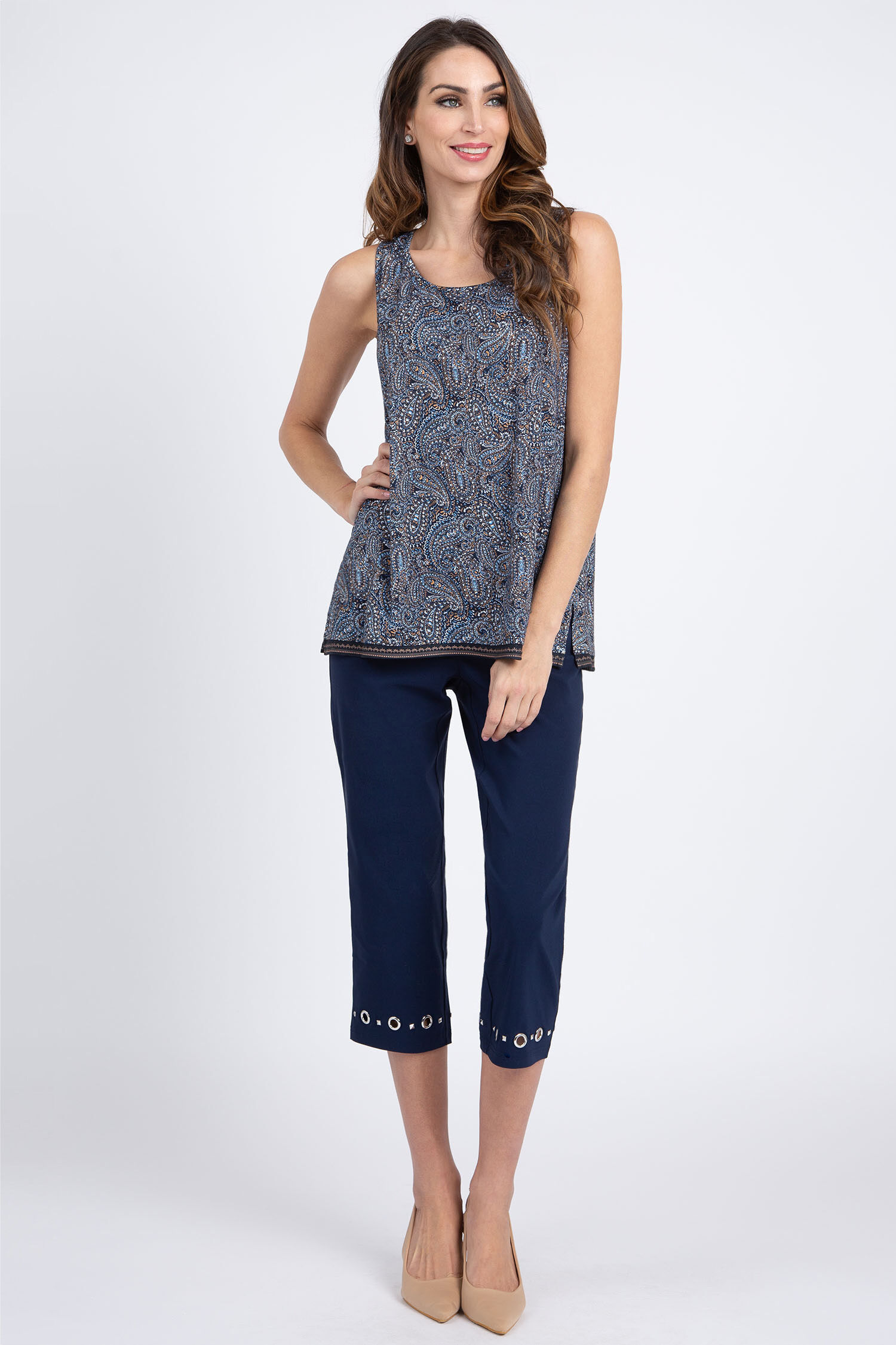 Paisley Print Sleeveless Top Image 1