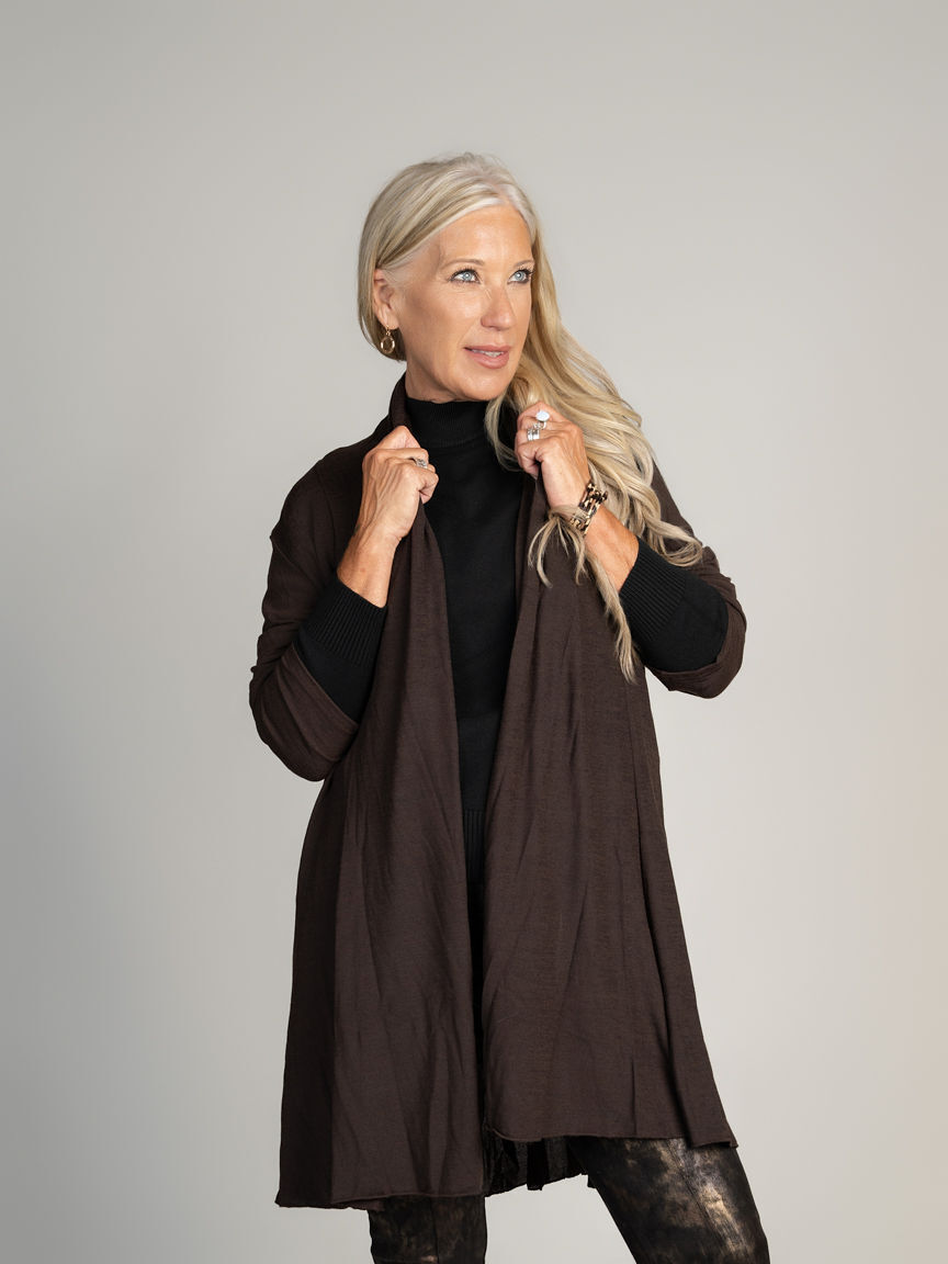 Long Open Front Cardigan