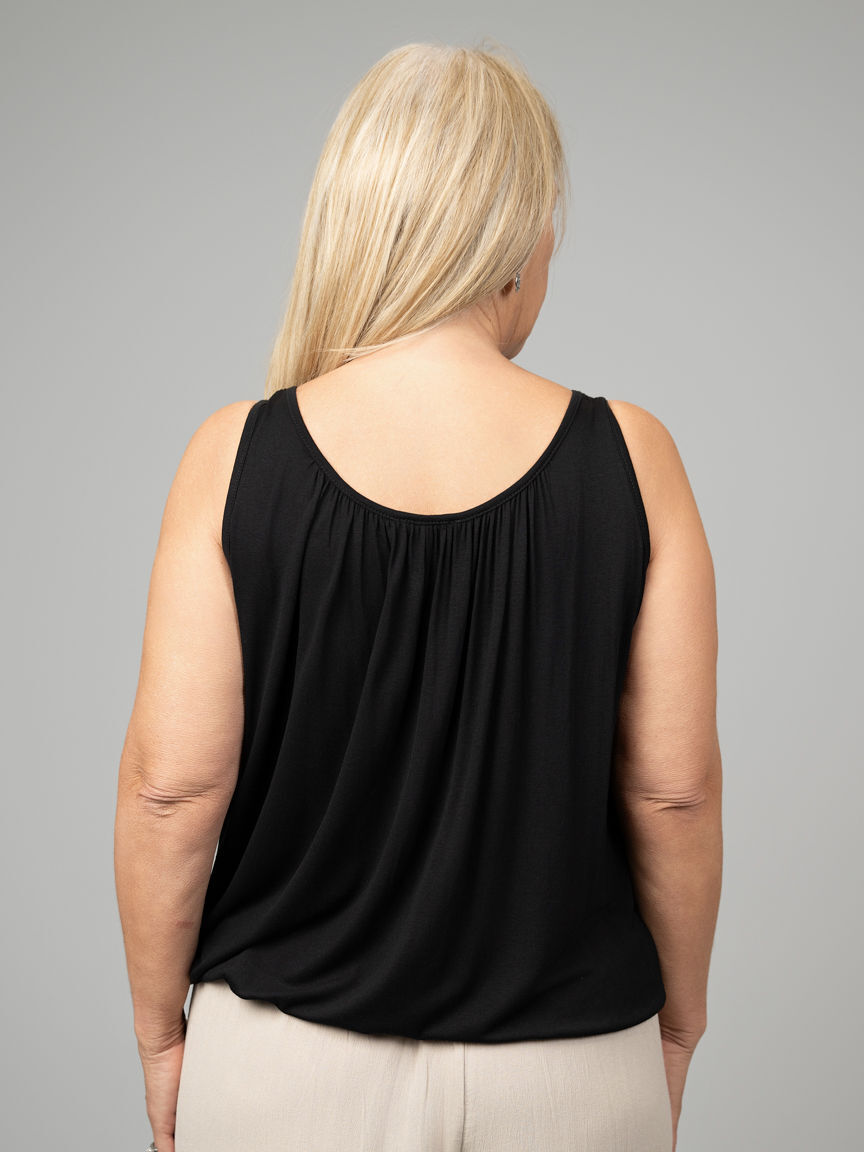 Elastic Hem Sleeveless Top