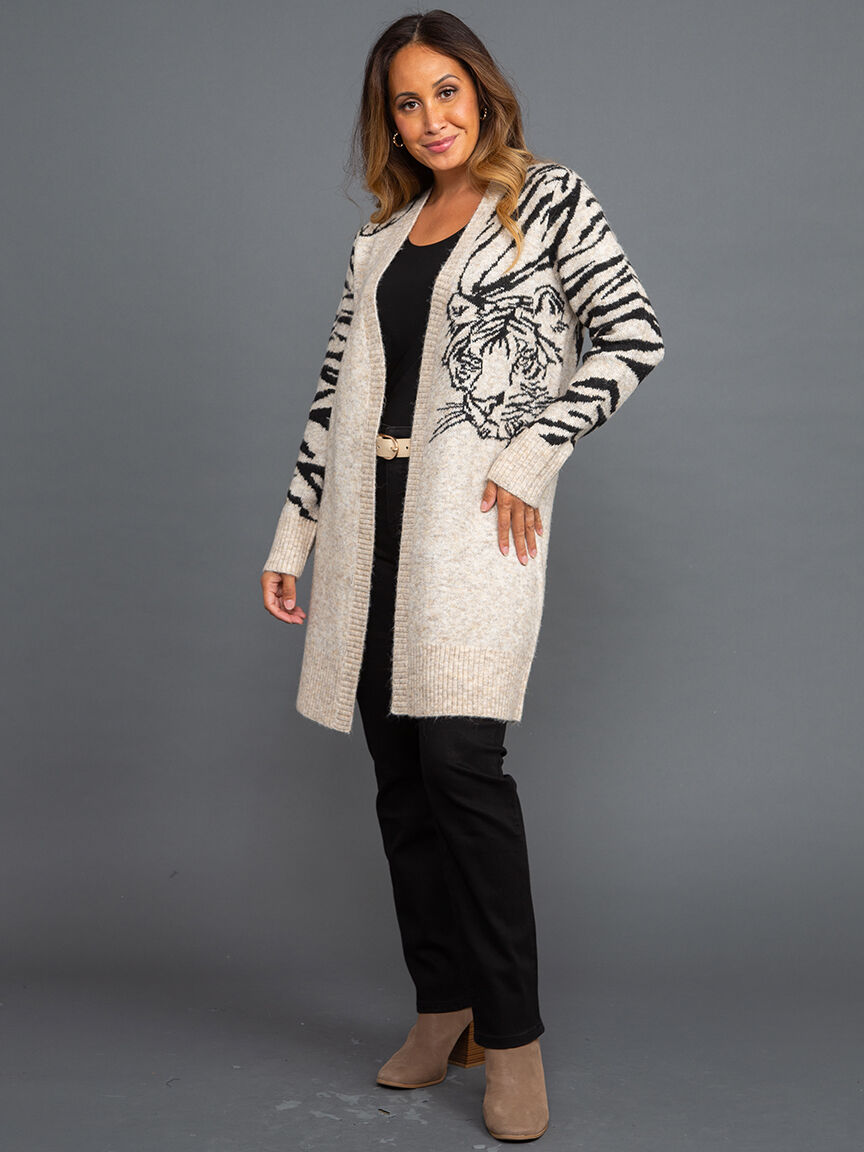 Long Sleeve Sweater Open Cardigan Image 2