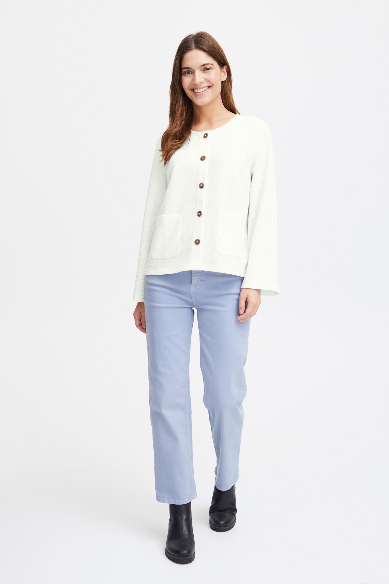 Waffle Knit Cardigan Image 4