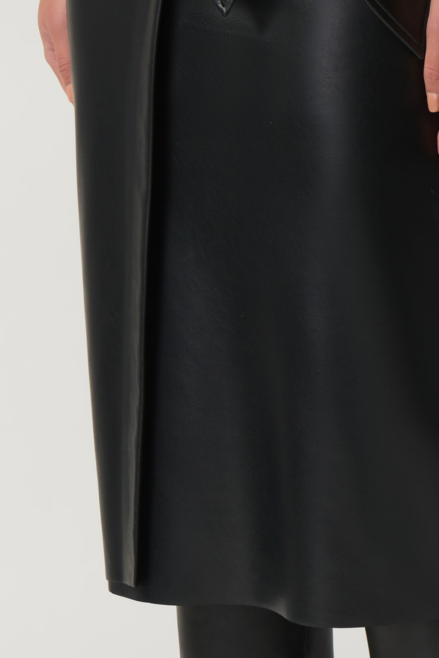 Knee Length Faux Leather Skirt  Image 2