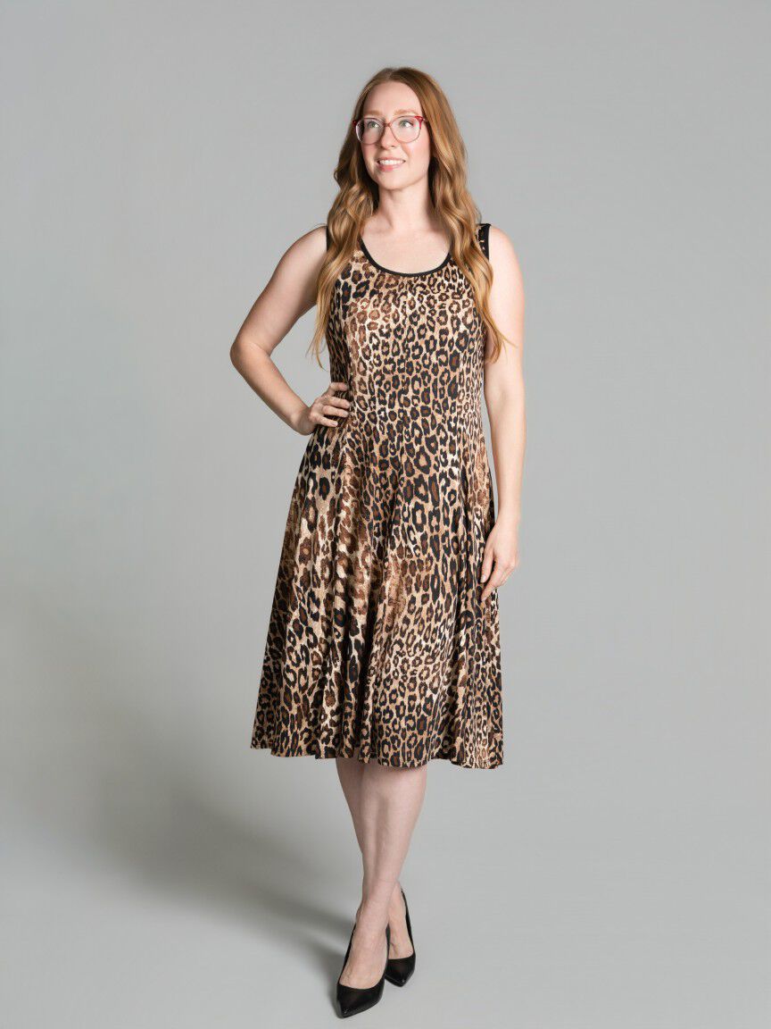 Sleeveless A-Line Midi Dress