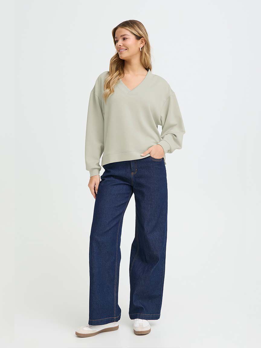 Long Sleeve V-Neck Sweatshirt