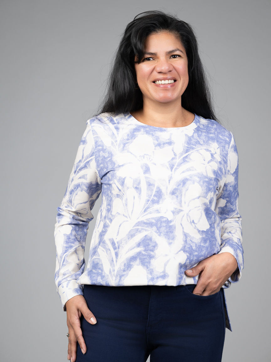 Crew Neck Sweater With Detailed Side Slits