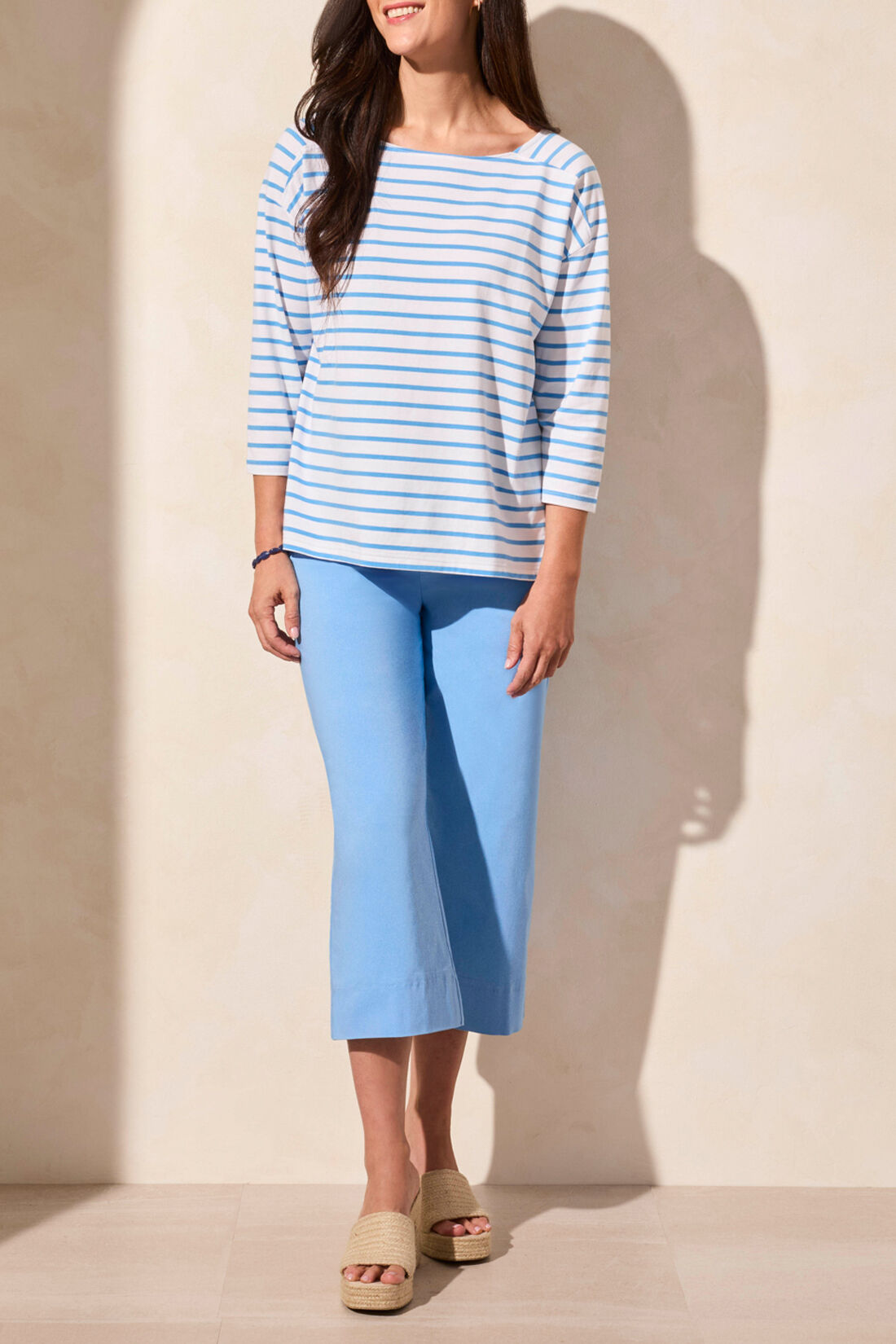 &frac34; Sleeve Boat Neck Top  Image 1