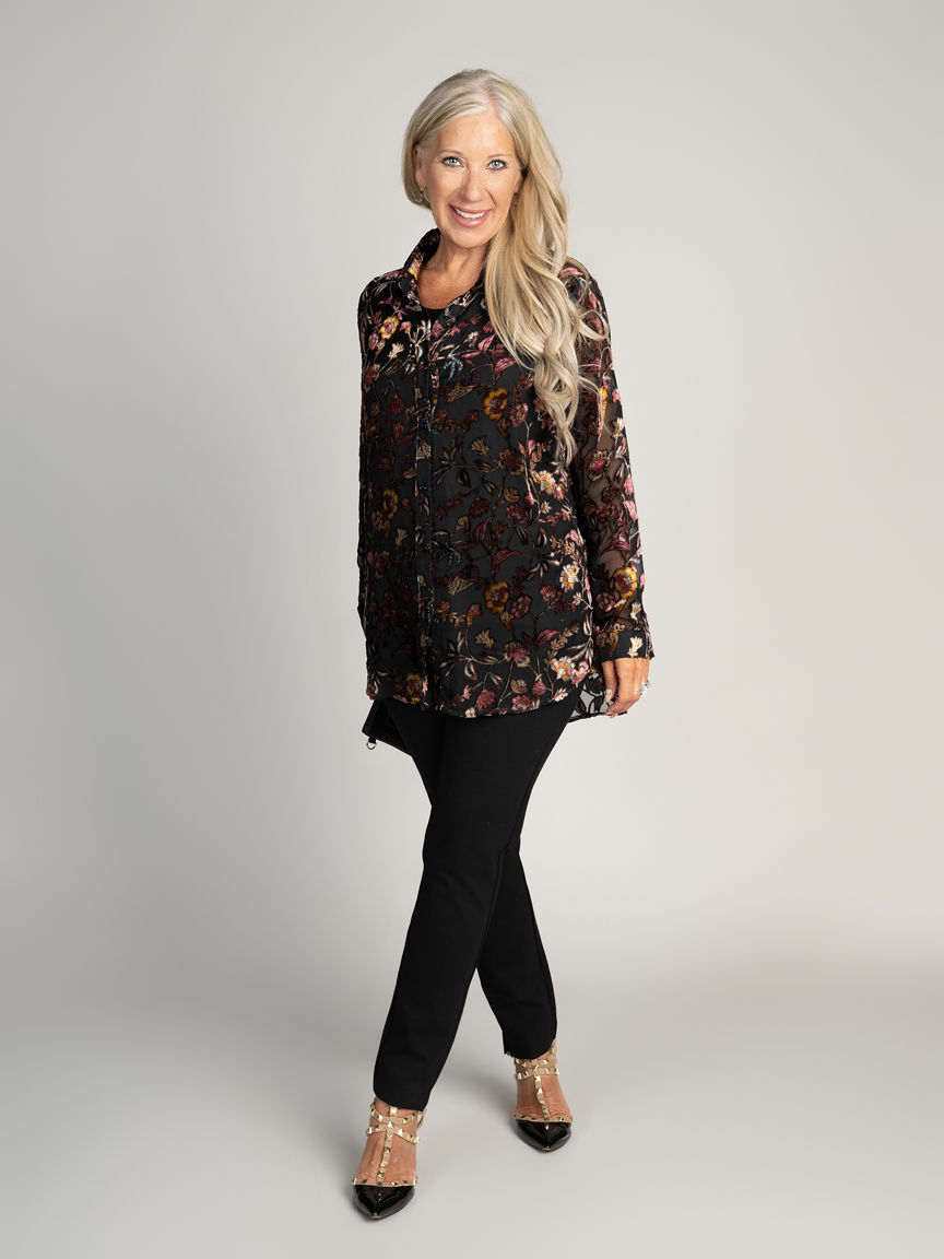 Floral Burnout Blouse