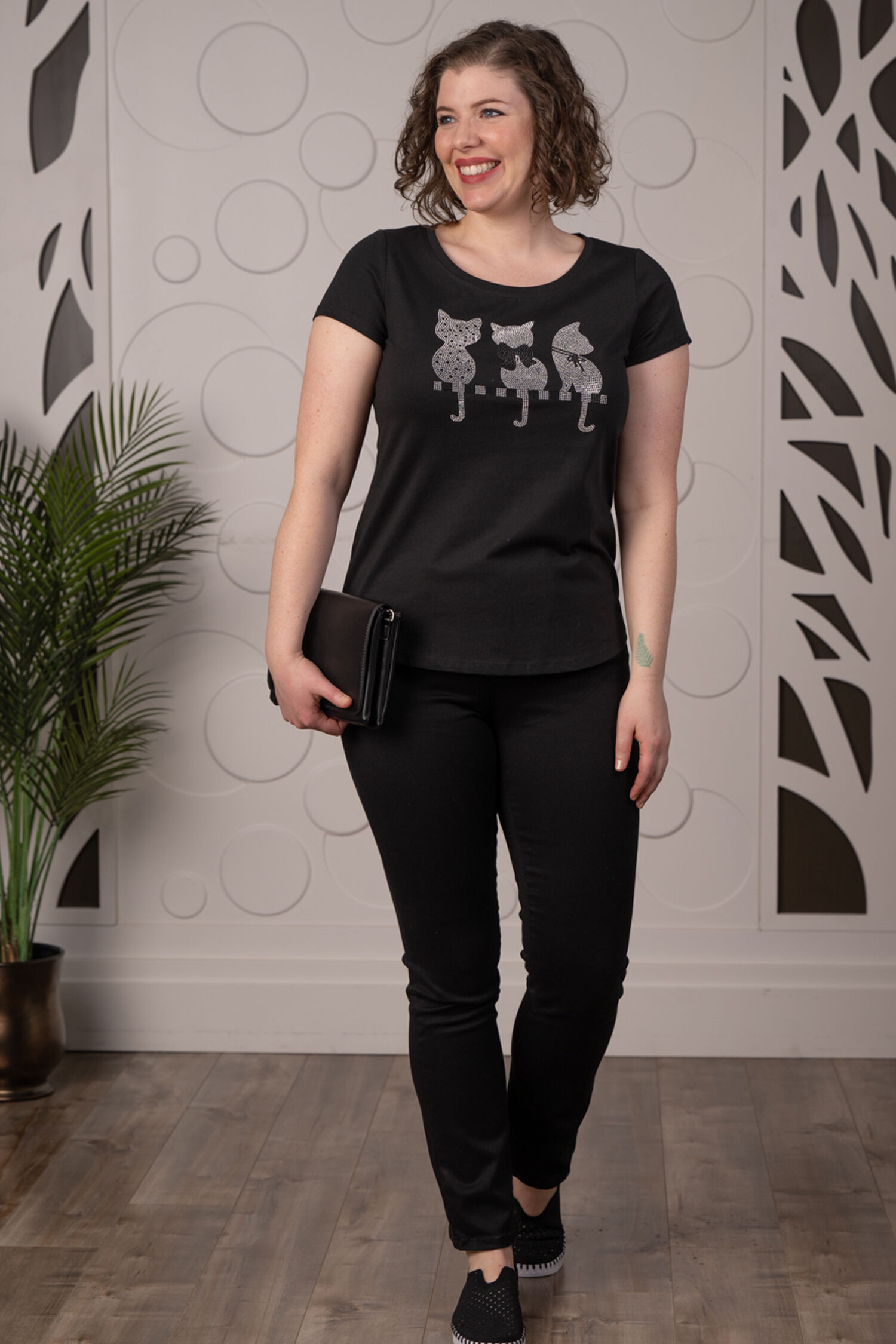 Rhinestone Cat Tee Image 2