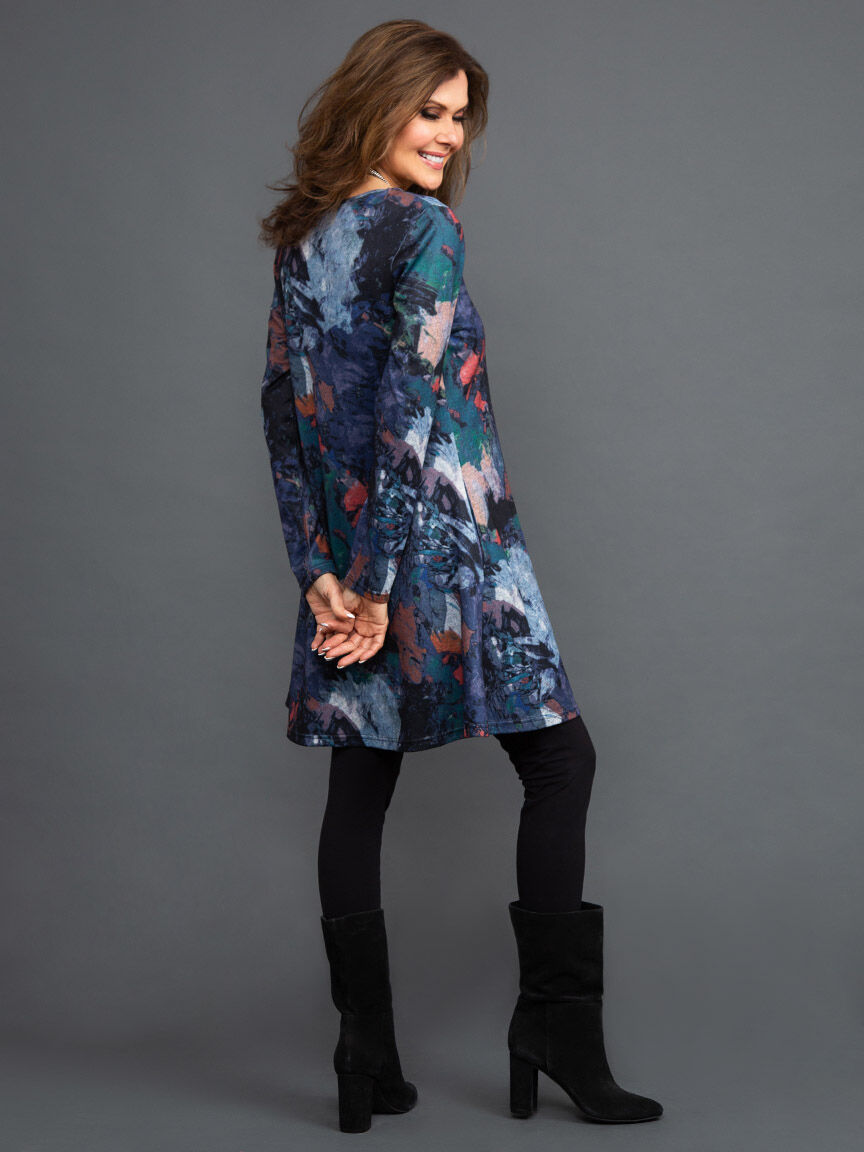 Long Sleeve Sweater Dress w/ Pockets Image 4