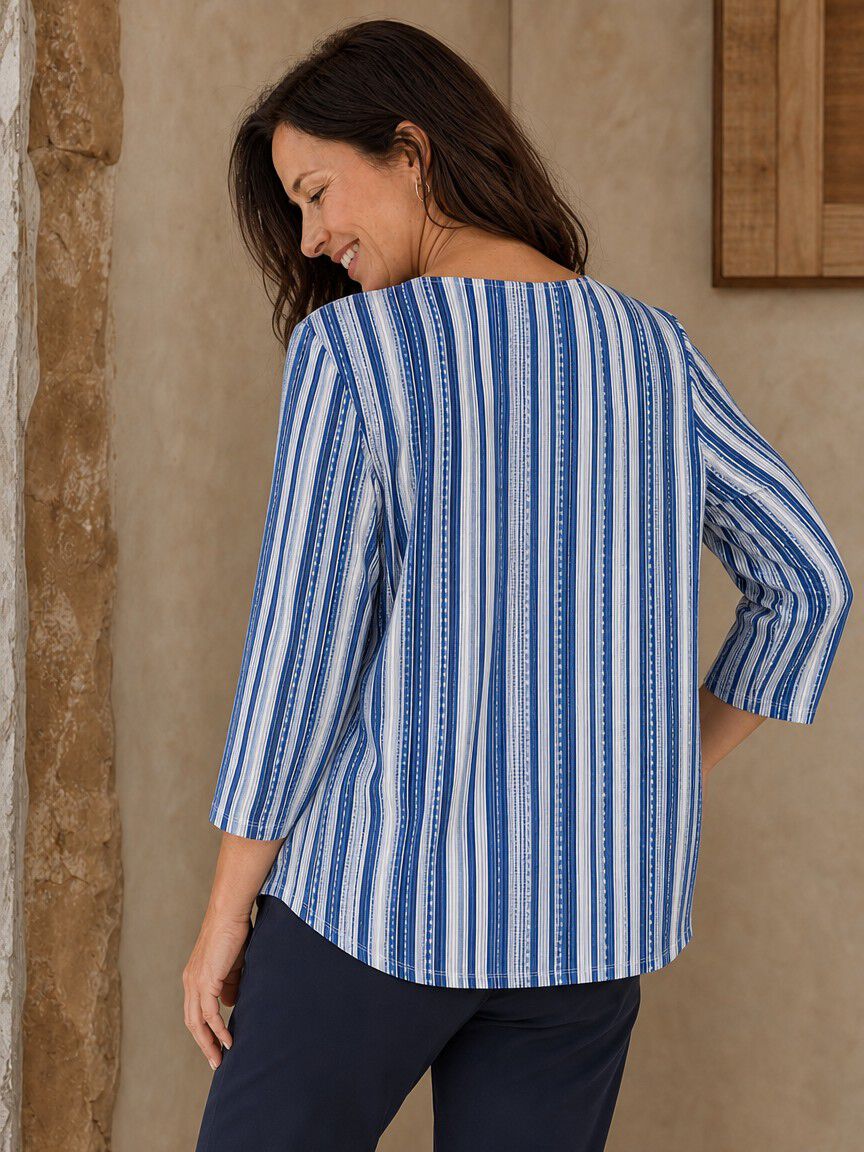 3/4 Sleeve V-Neck Top