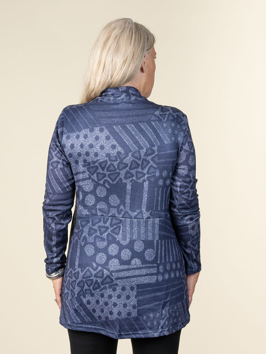 Long Sleeve Top With Built In Cardigan