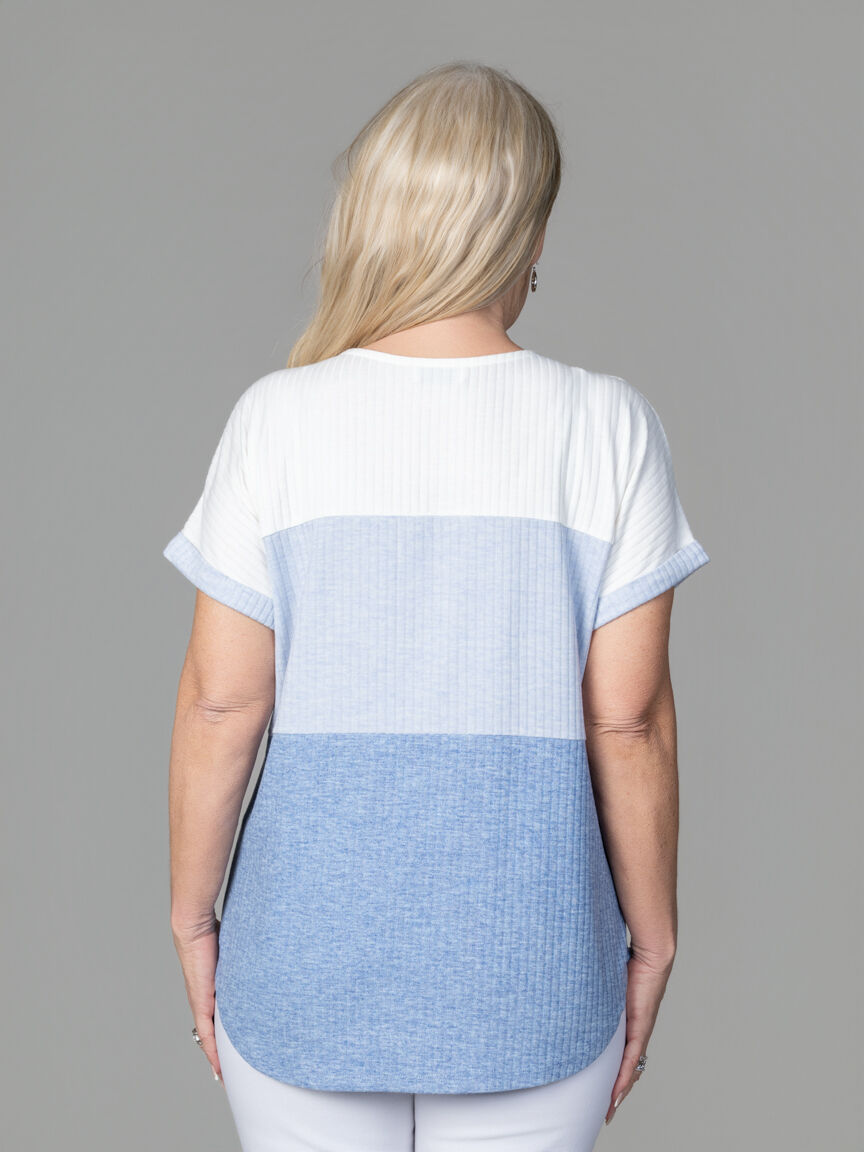 Short Sleeve Colour Block Top