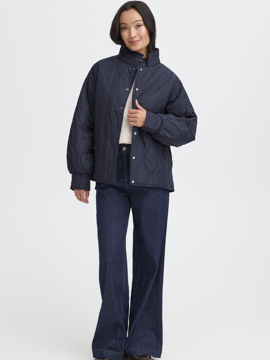 Quilted Snap Button Coat