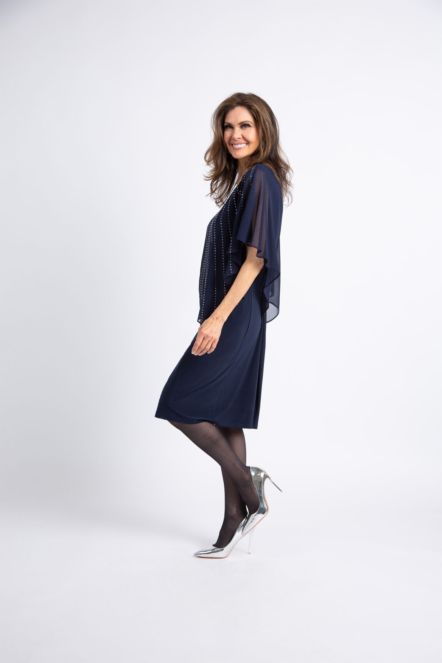 Chiffon Overlay Midi Dress  Image 2