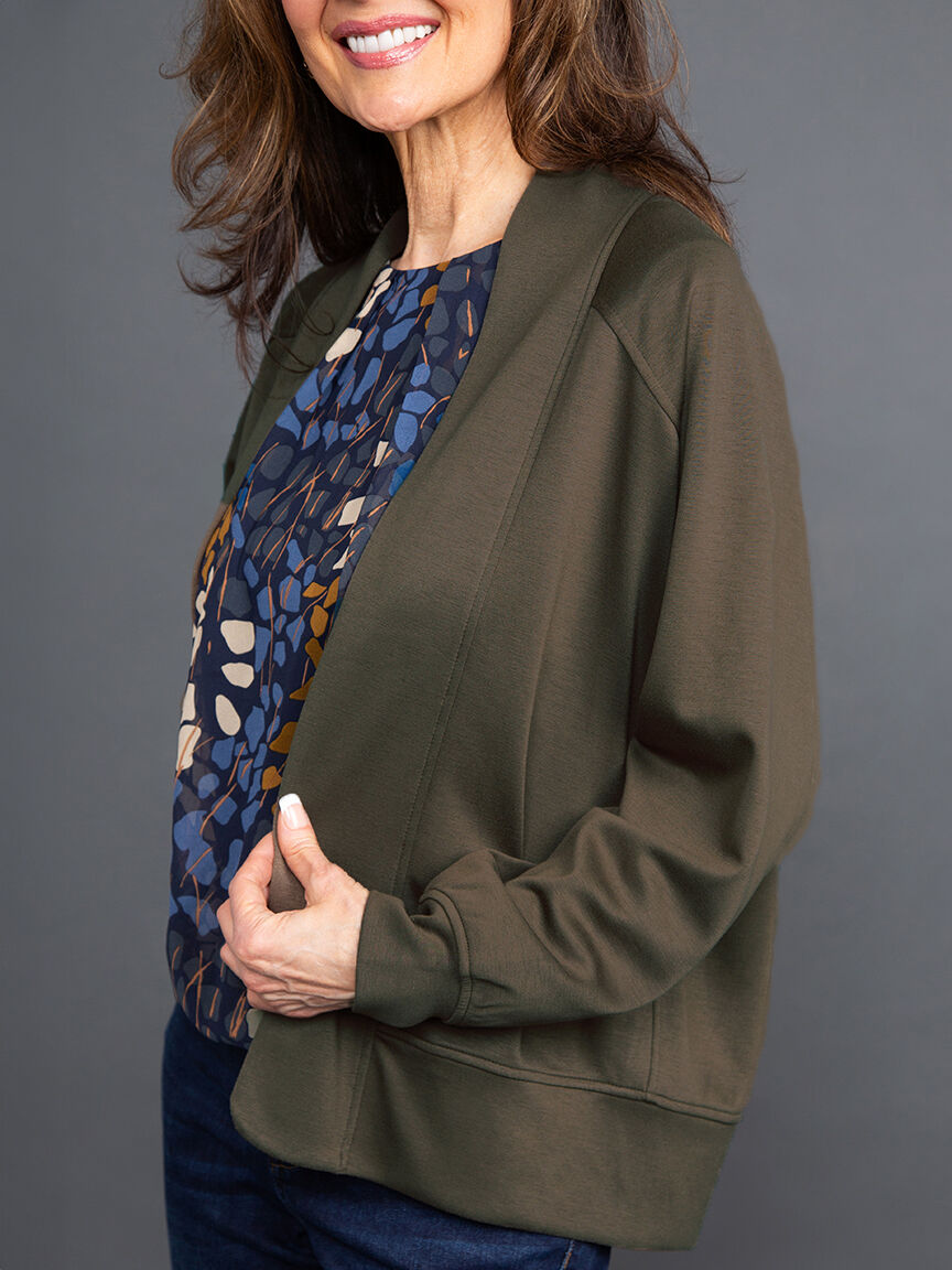 Open Front Scuba Cardigan Image 5