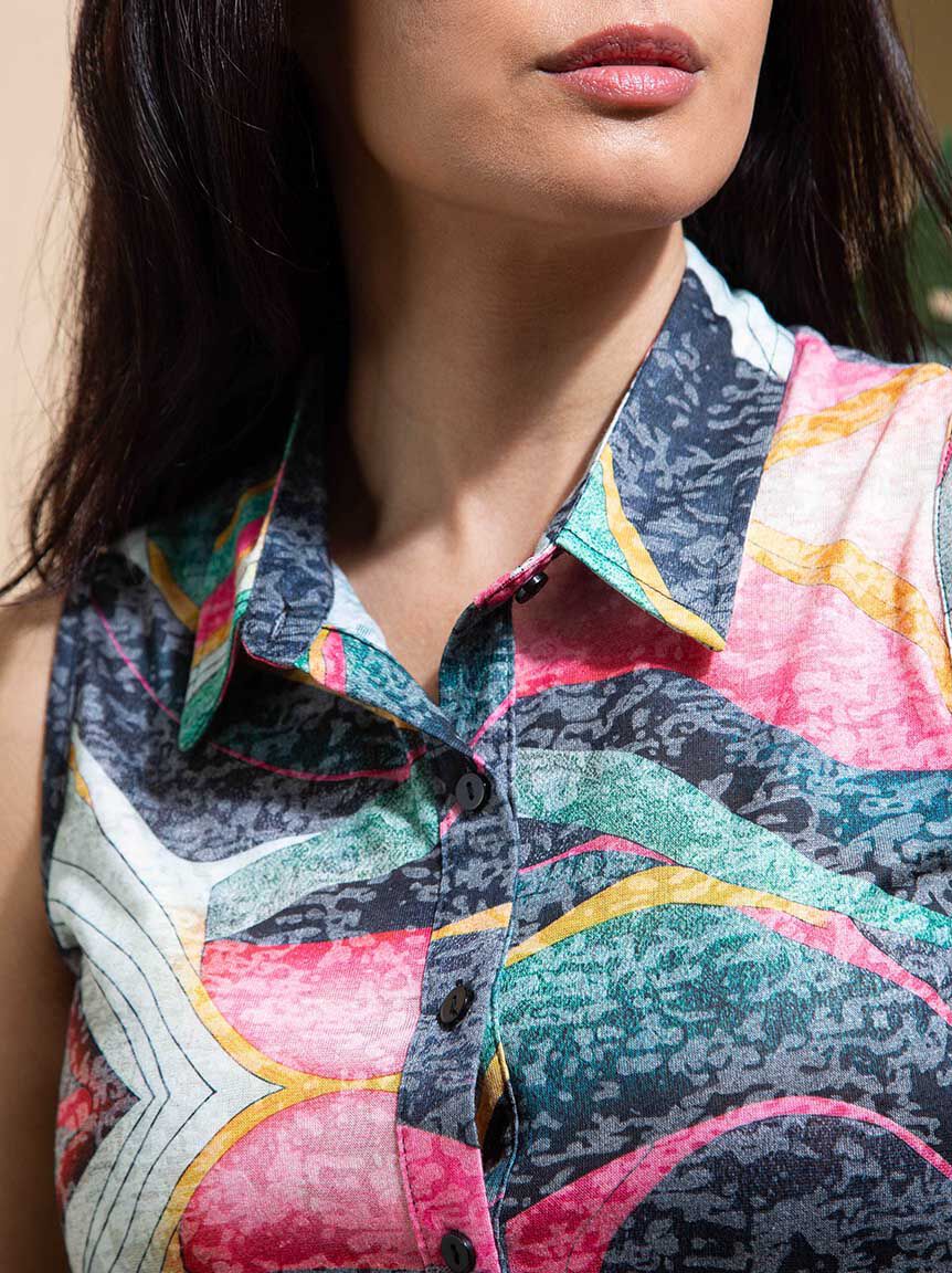 Sleeveless Burnout Blouse Image 5