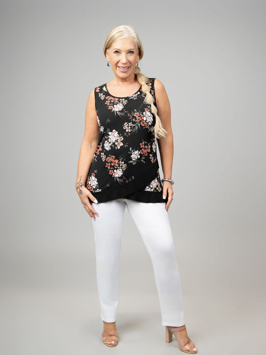 Sleeveless Top With Ruffled Hem Image 4