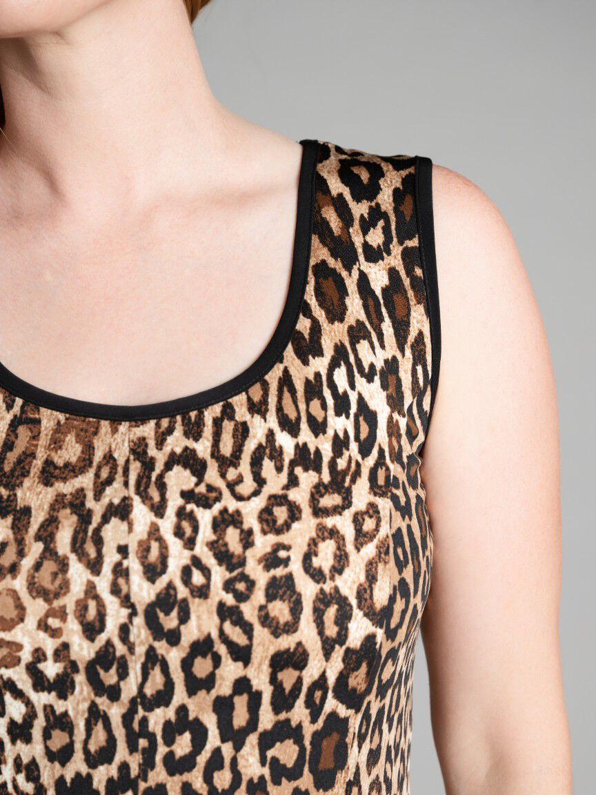 Sleeveless A-Line Midi Dress
