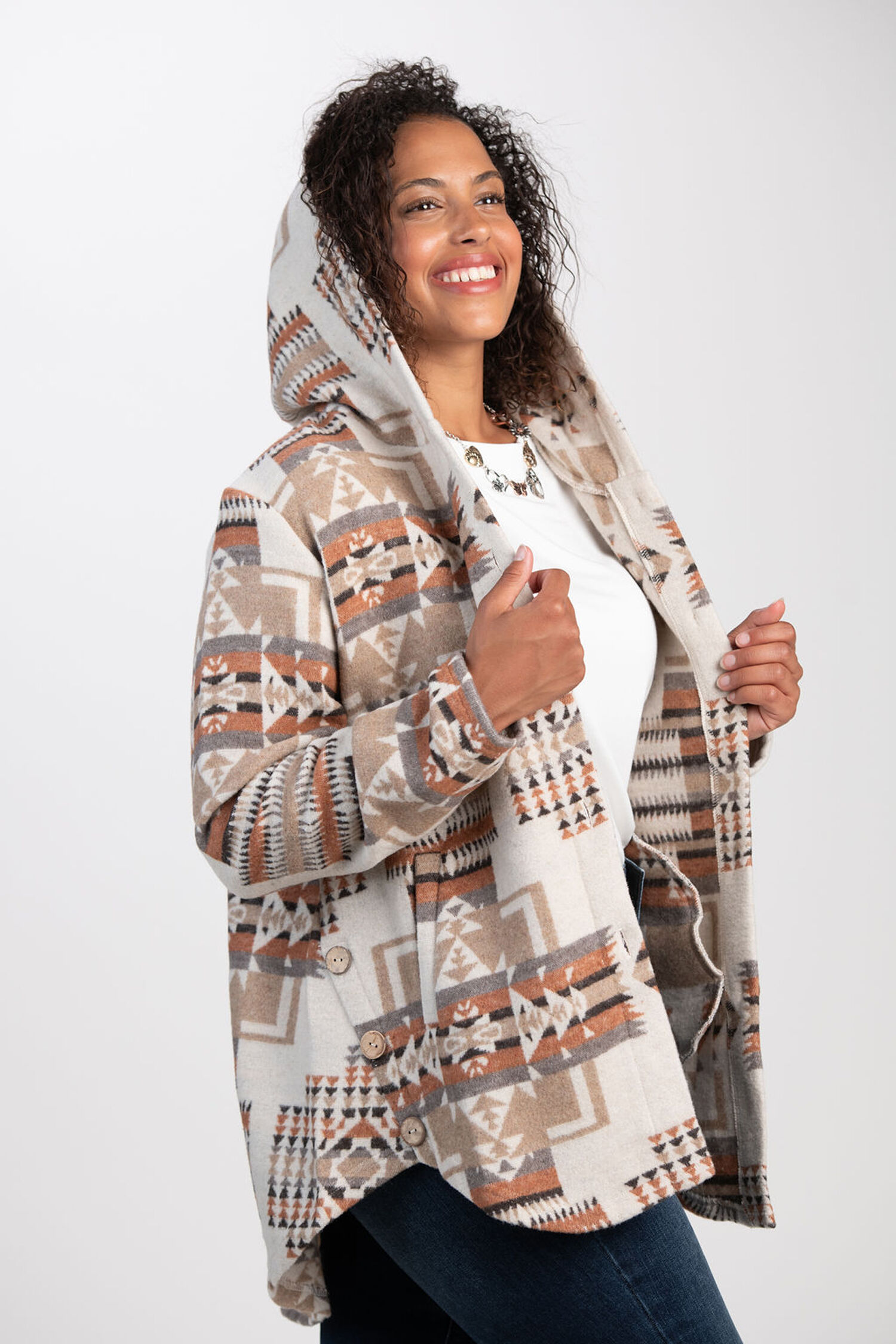Hooded Aztec Jacket  Image 4