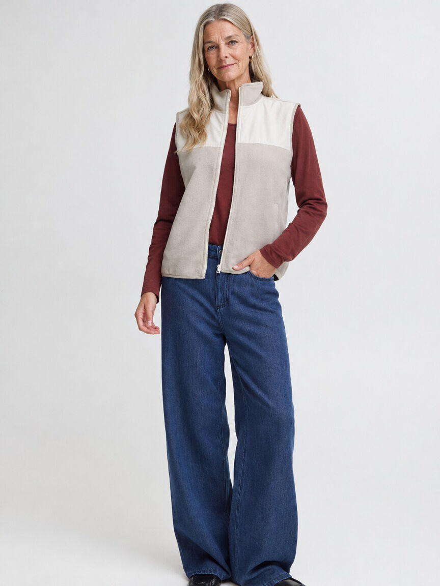 Cream Fleece Vest