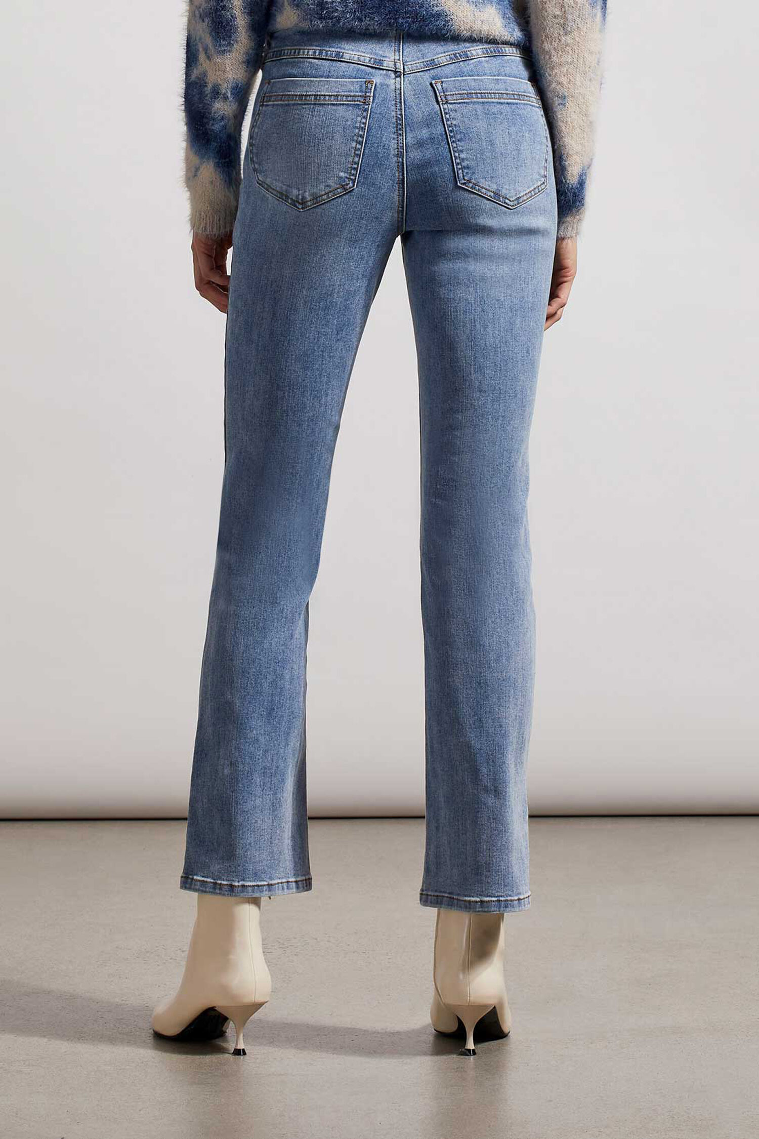 Audrey Pull-On Bootcut Jeans w/ Snap Detail  Image 3