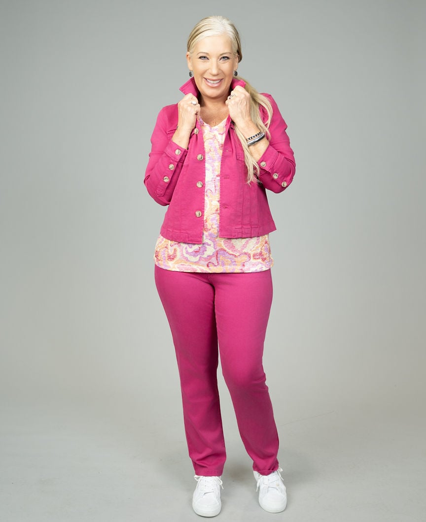 2-Way Neckline Abstract Print Top