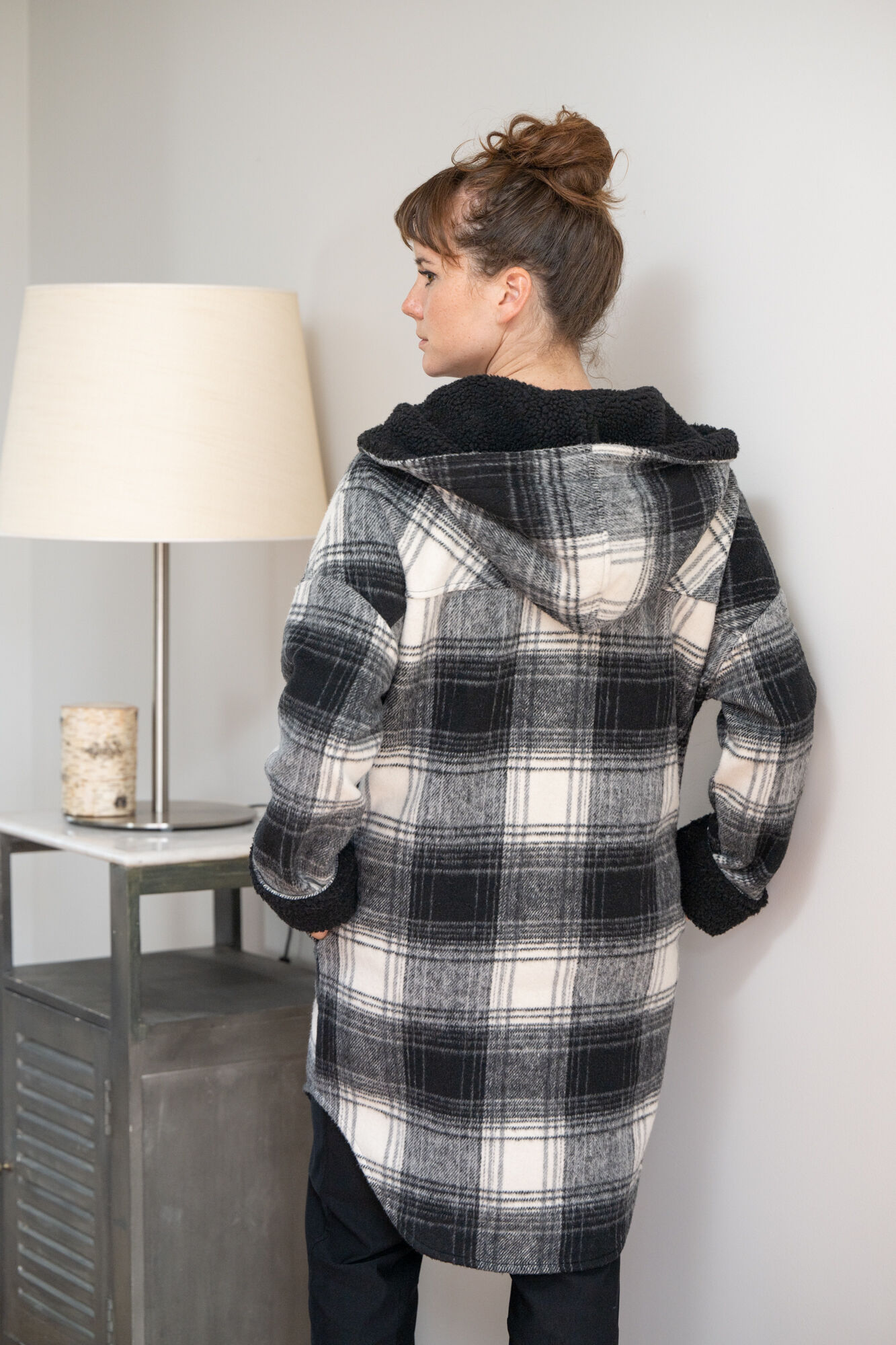 Plaid Hooded Buffalo Sherpa Shacket  Image 3