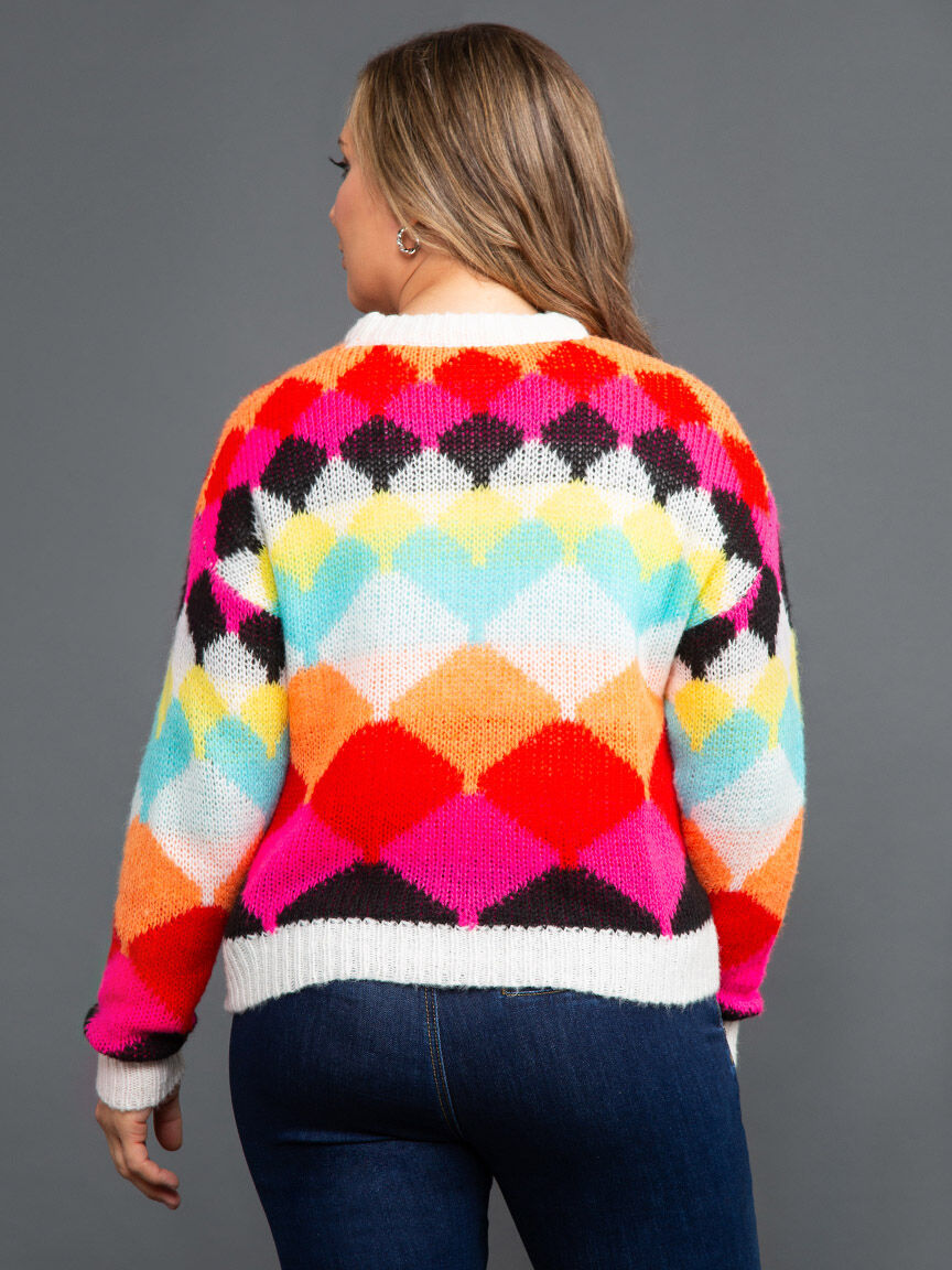 Diamond & Heart Long Sleeve Sweater Image 4