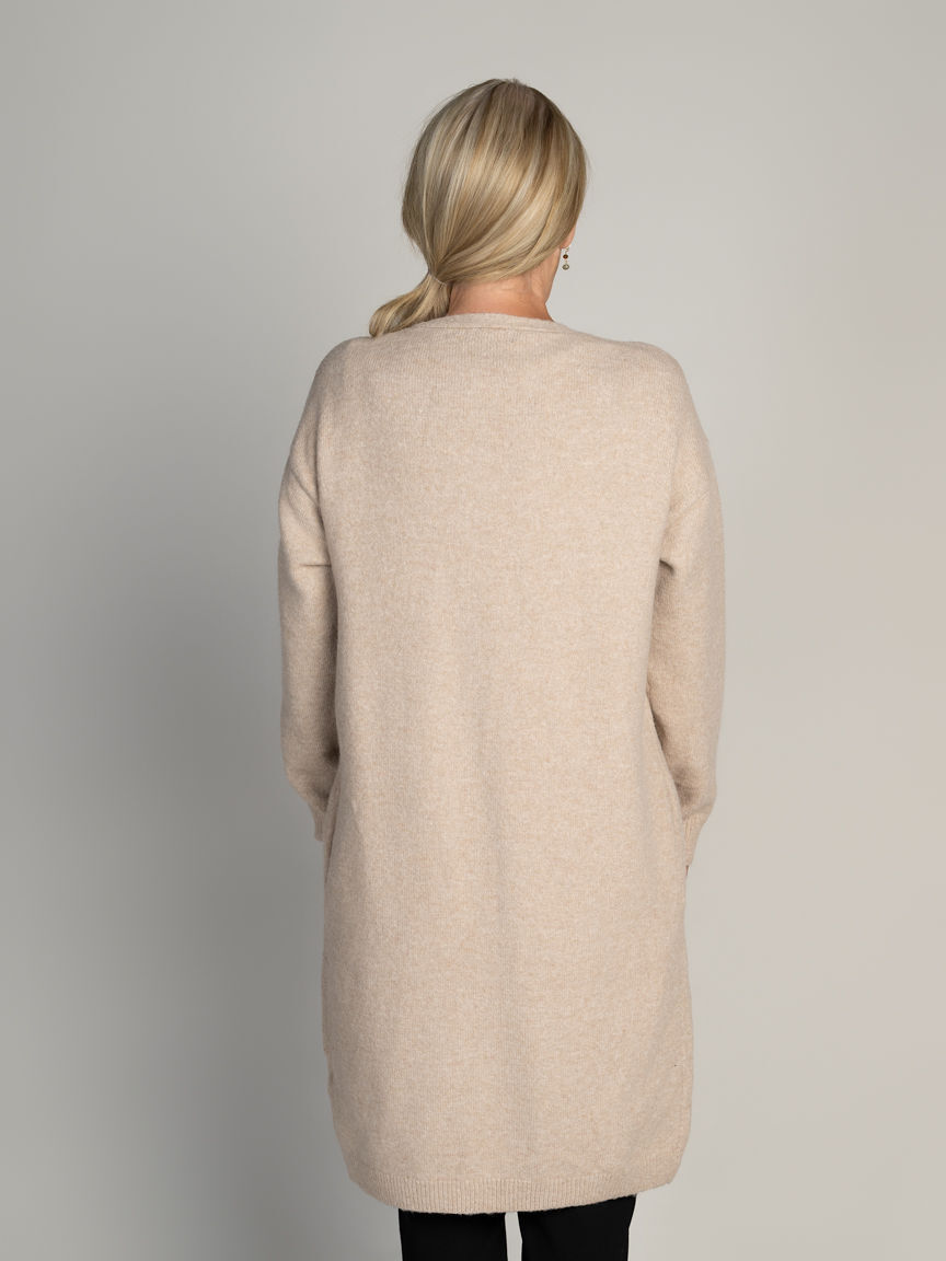 Long Sleeved Open Soft Brown Cardigan
