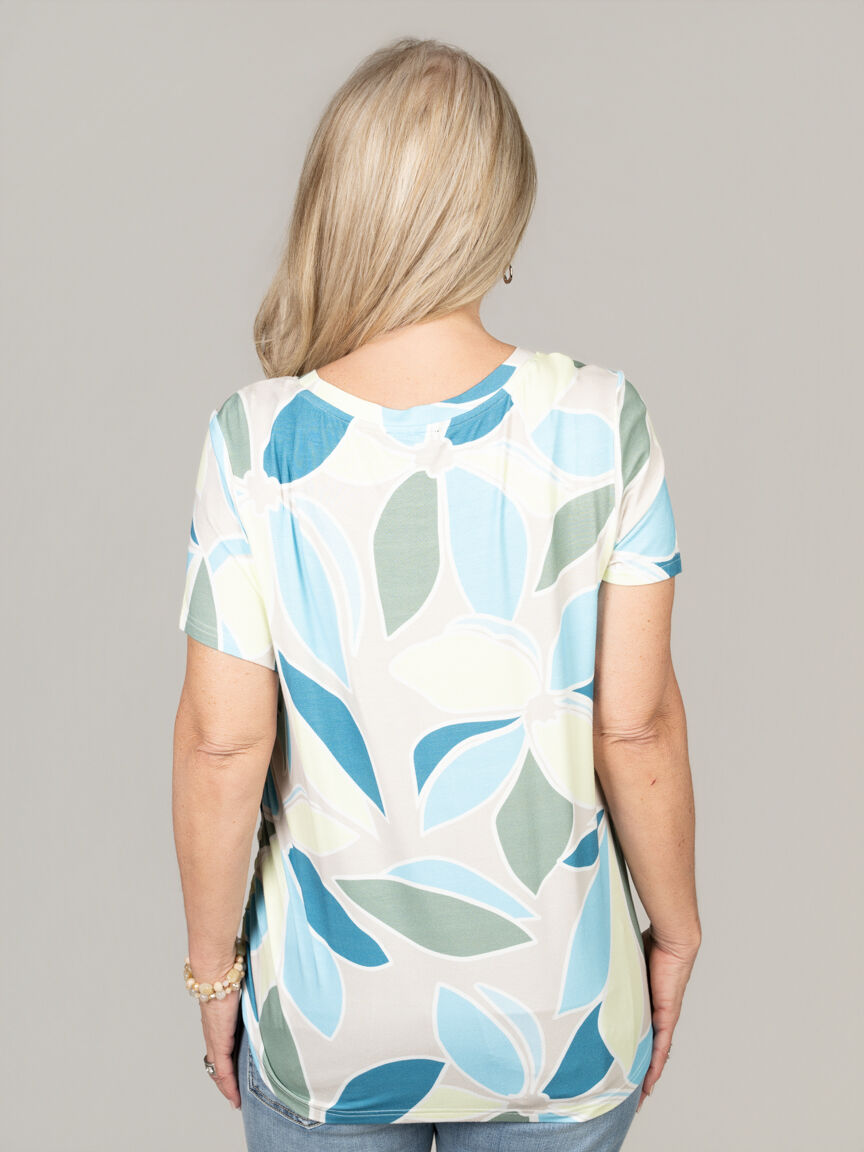 Short Sleeve Top with Drawstring Side Ruching Image 5