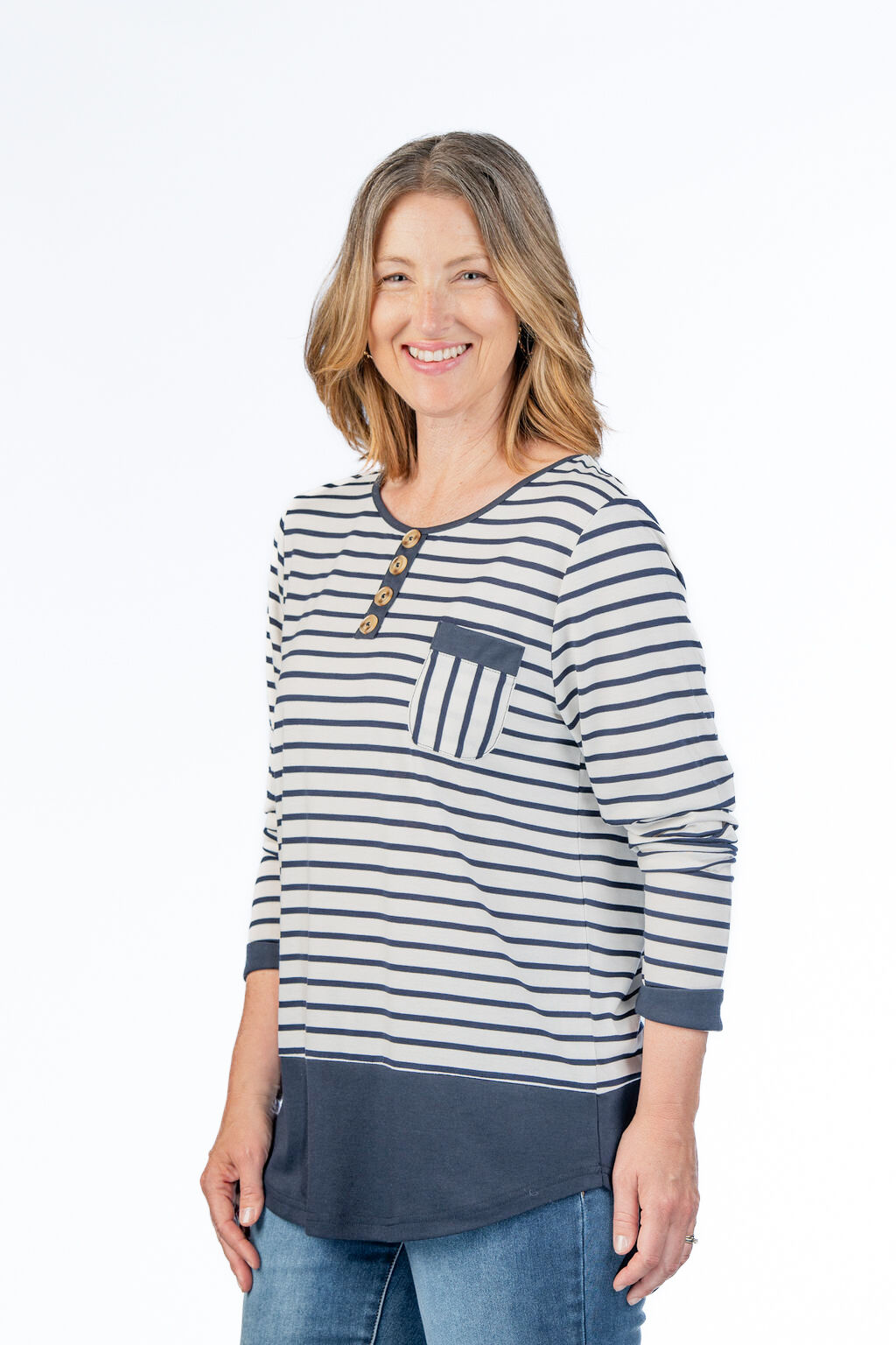 Stripe Button Top  Image 1
