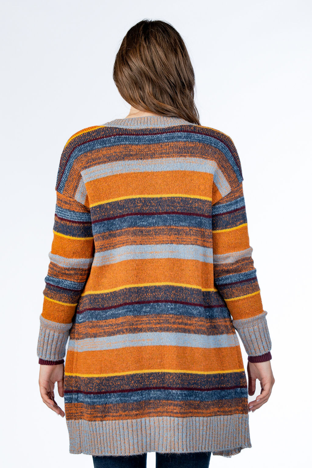 Orange Stripes Cardigan Image 2
