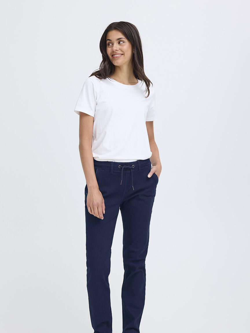 Pull-On Jeans With TIe Waist