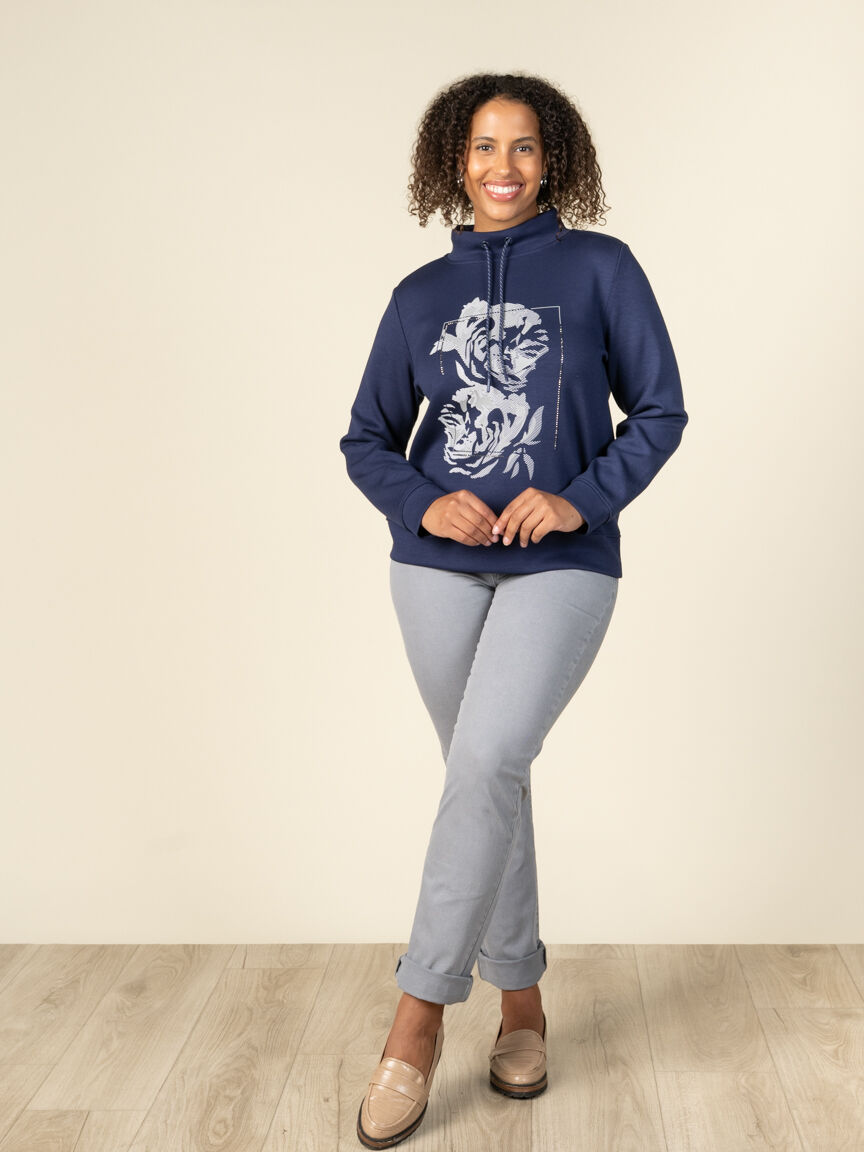 Long Sleeve Graphic Print Sweater Image 4