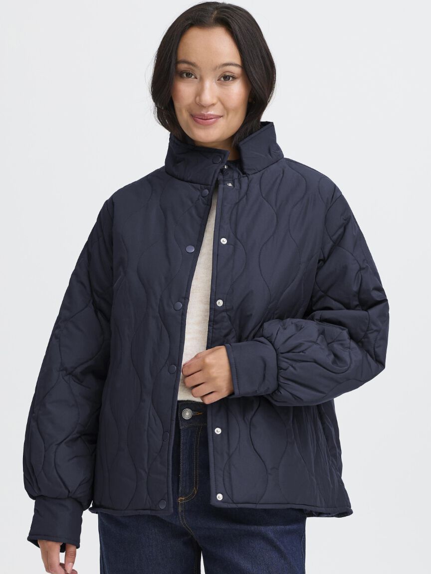 Quilted Snap Button Coat