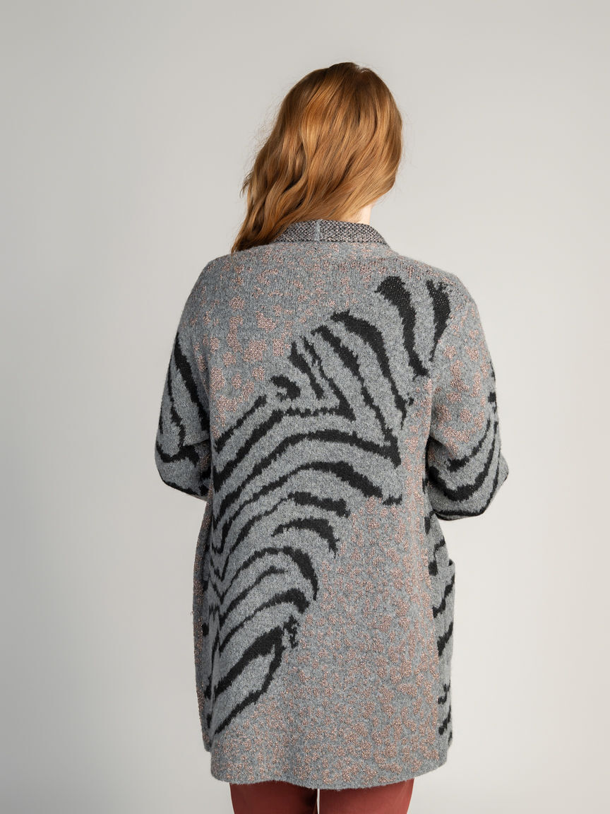 Animal Print Lurex Cardigan