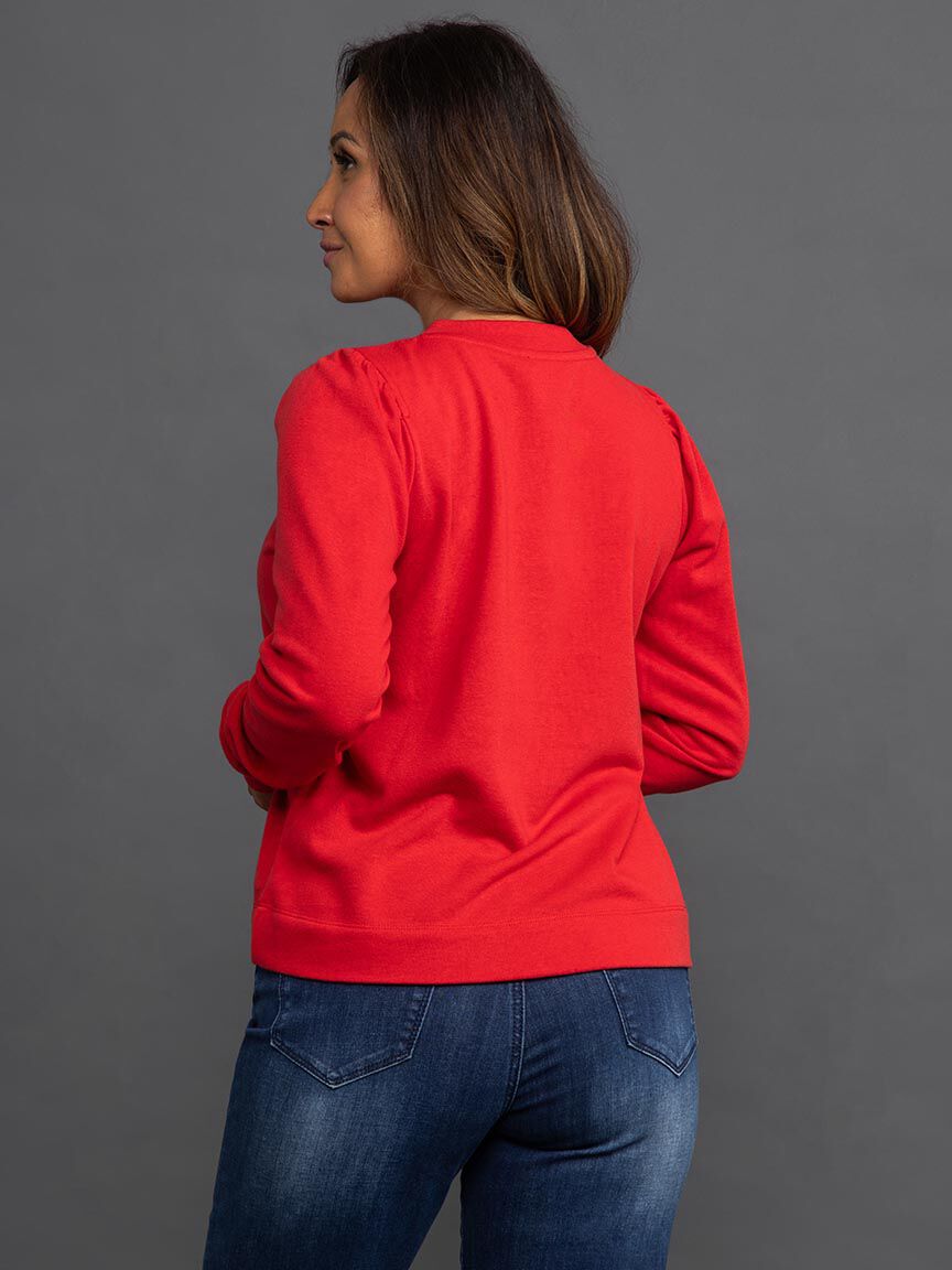 French Terry Sweater Blouse Image 4