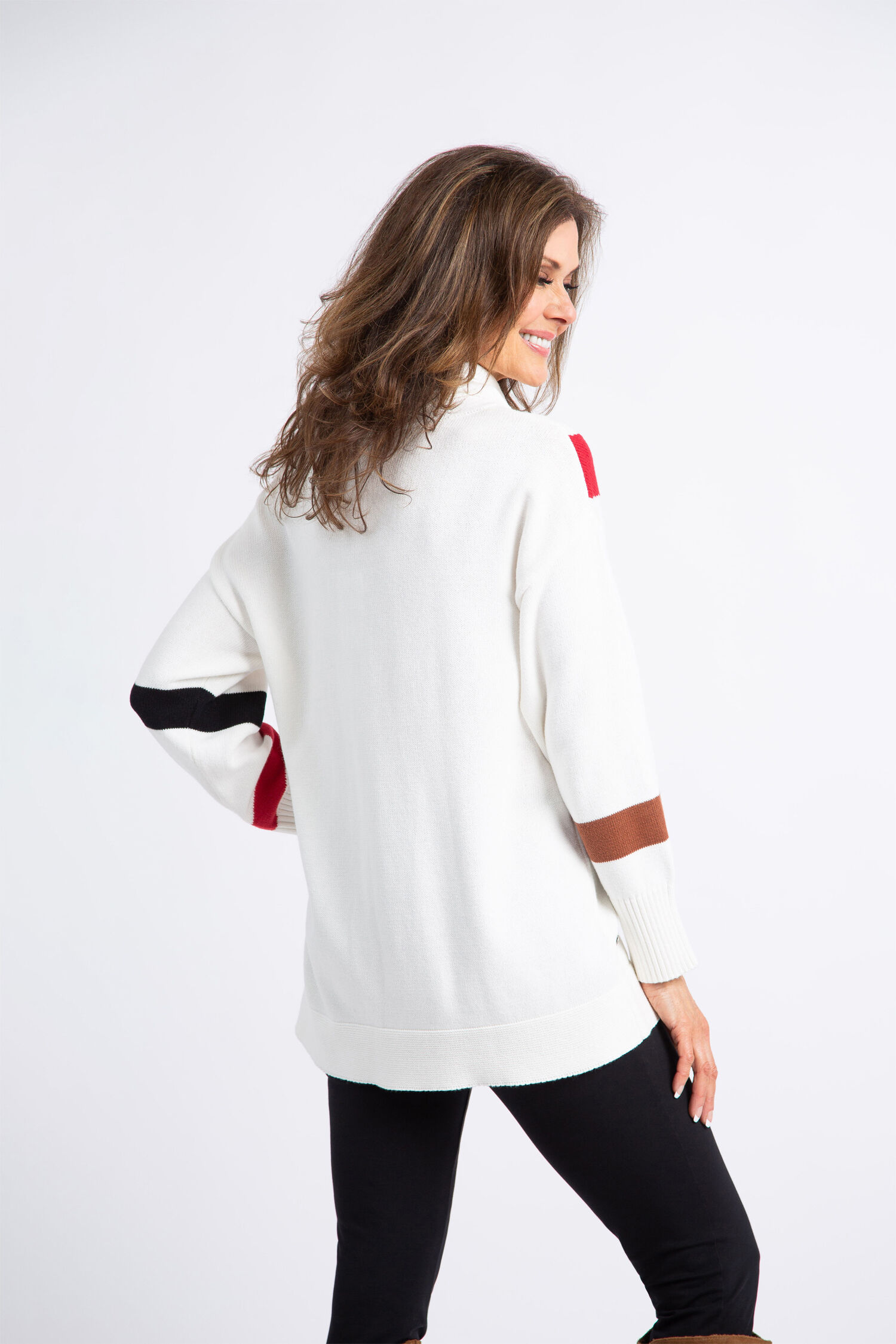 Cowl Neck Knit Ribbon Sweater  Image 3