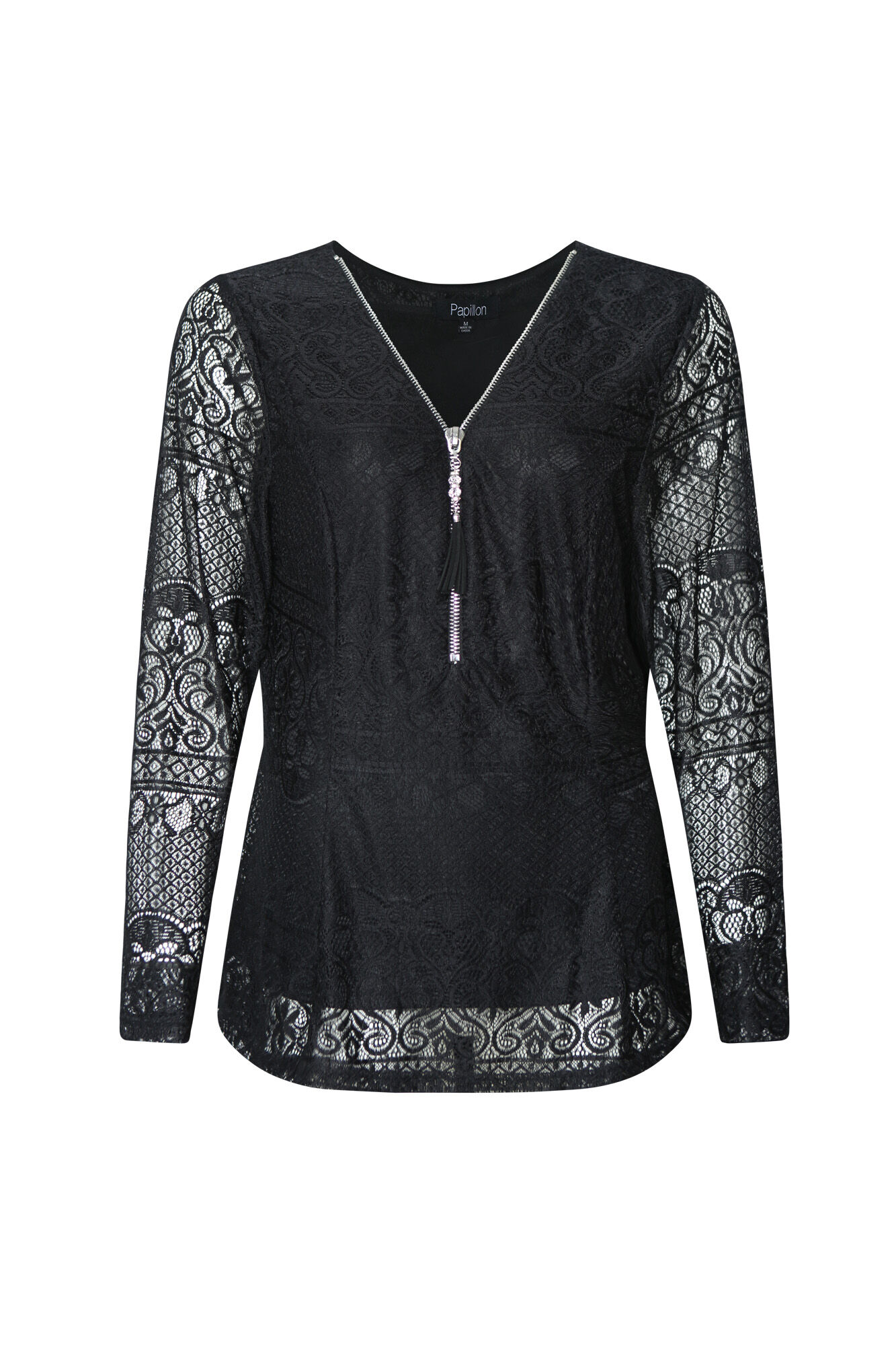 Lace Peplum Long Sleeve Top Image 1